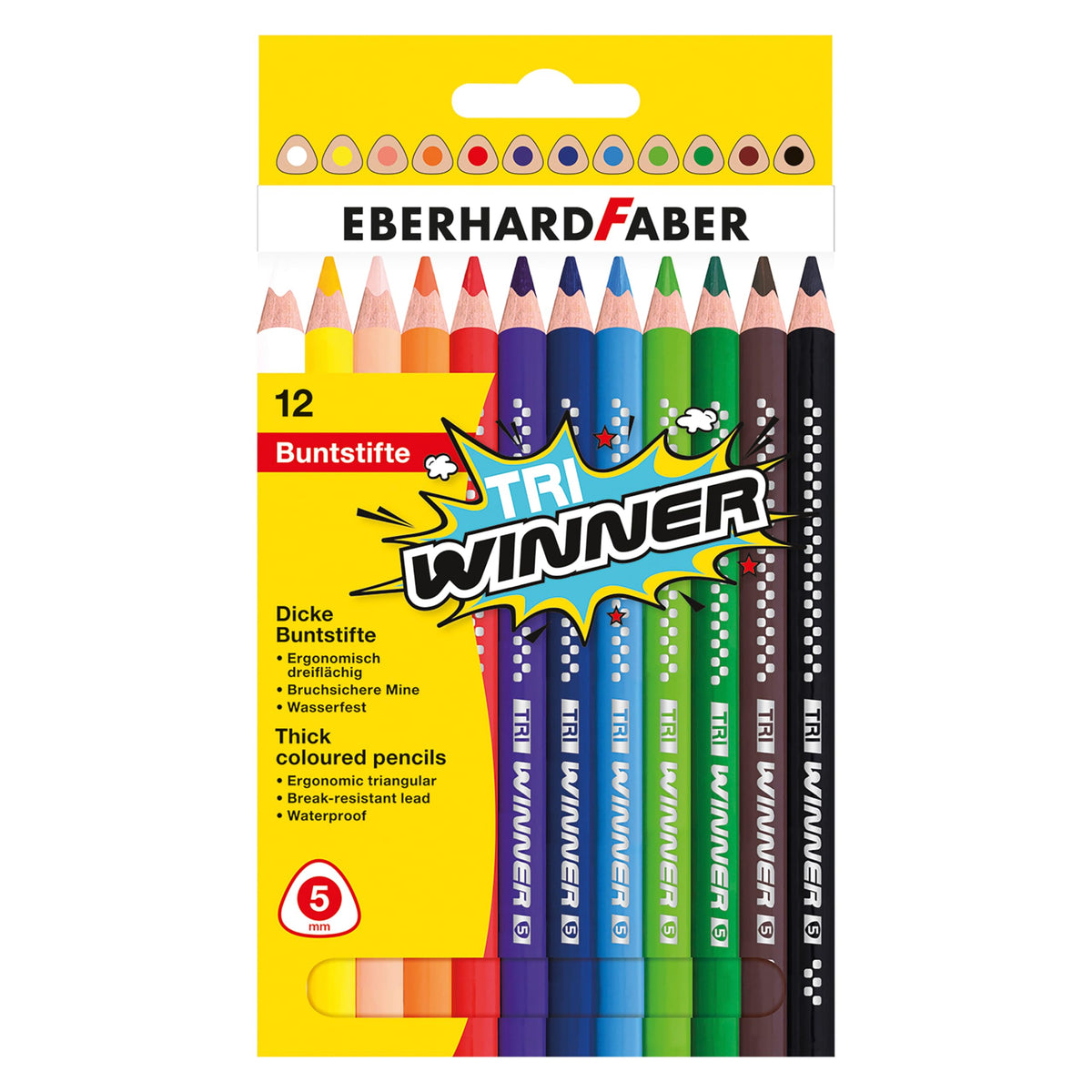 Westmark Eberhard Faber Tri-Winner Col Pencil Triang Card (Box of 12)