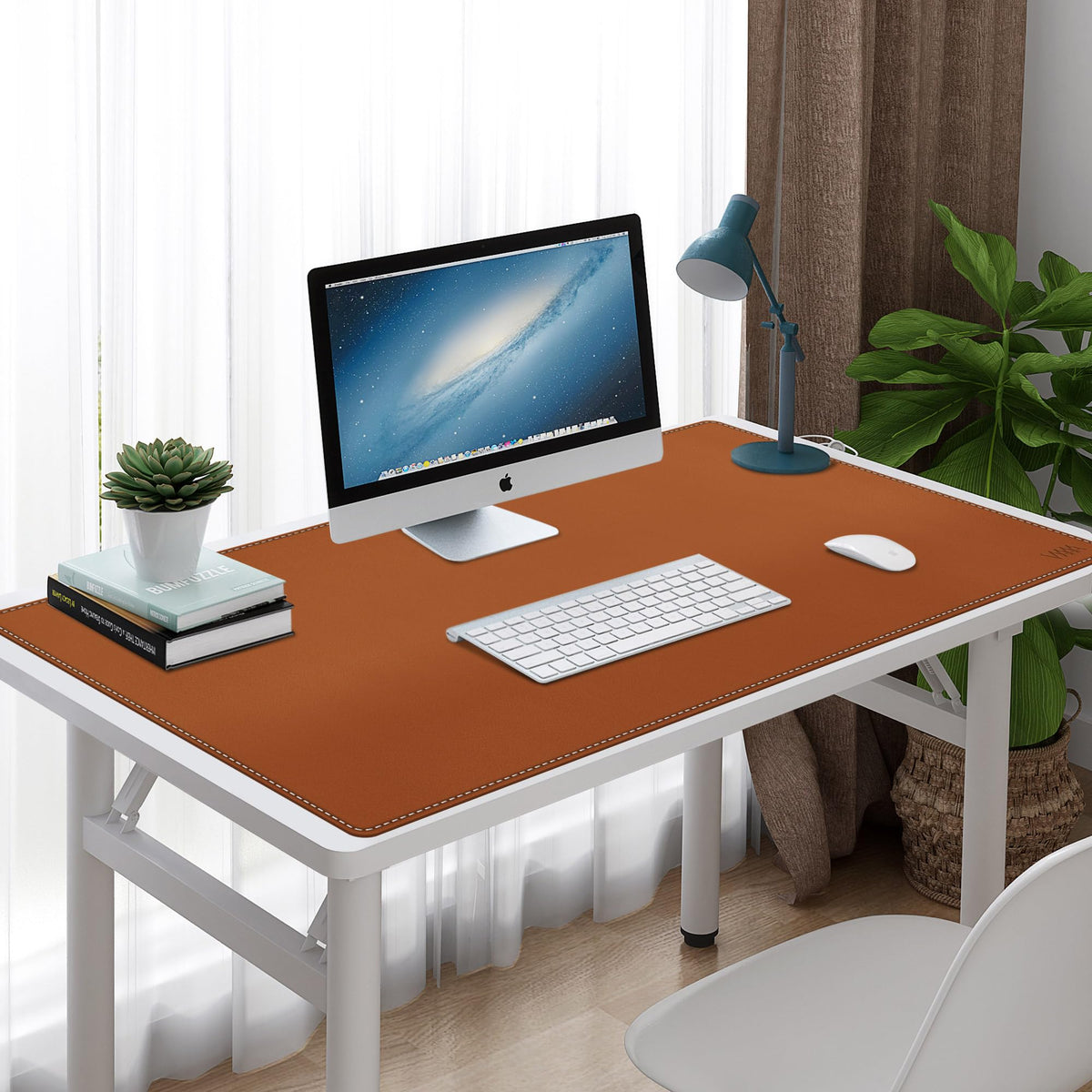 Vyaaa Leather Desk Pad, 40“ x 24” XXL Large Desk Mat, Large Mouse Pad on Top of Desks for Computer