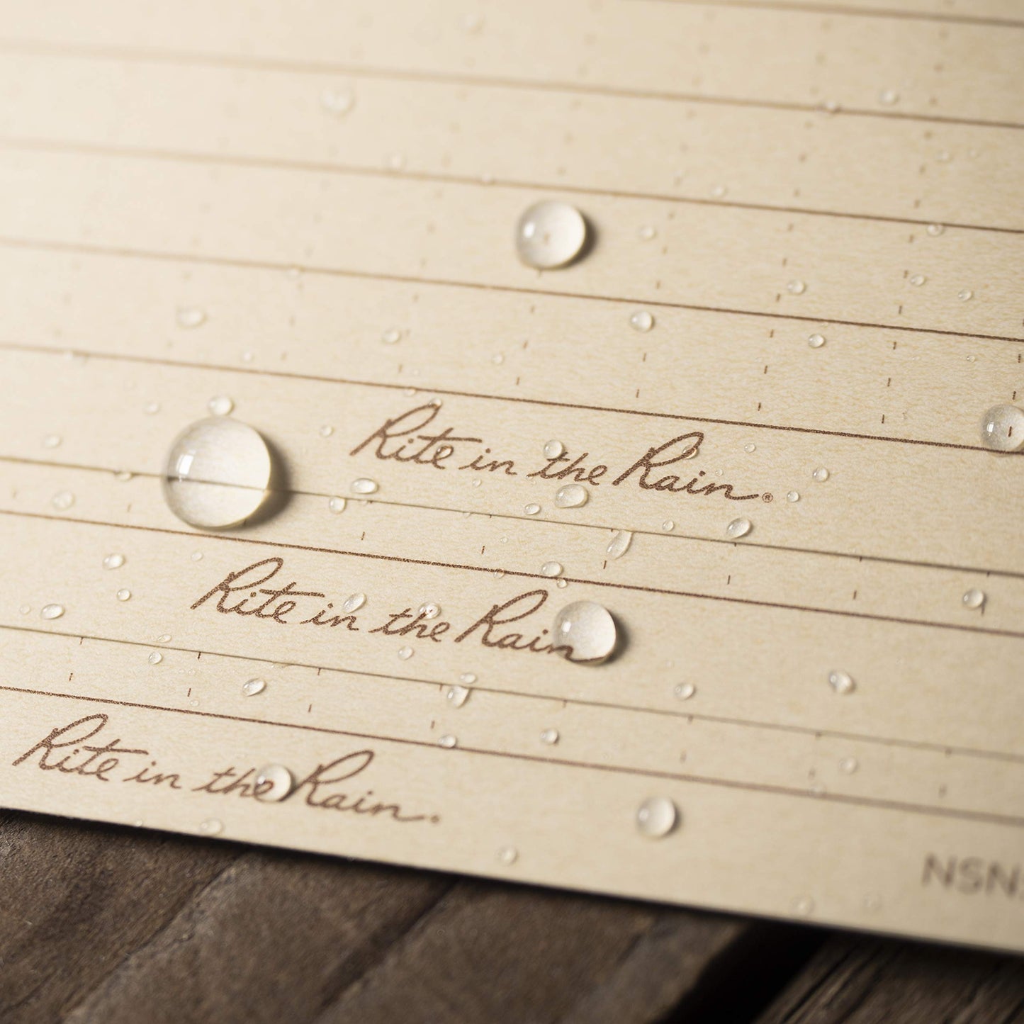 Rite in the Rain Weatherproof Index Cards, 3" x 5", Universal Pattern, Tan (No. 991T)