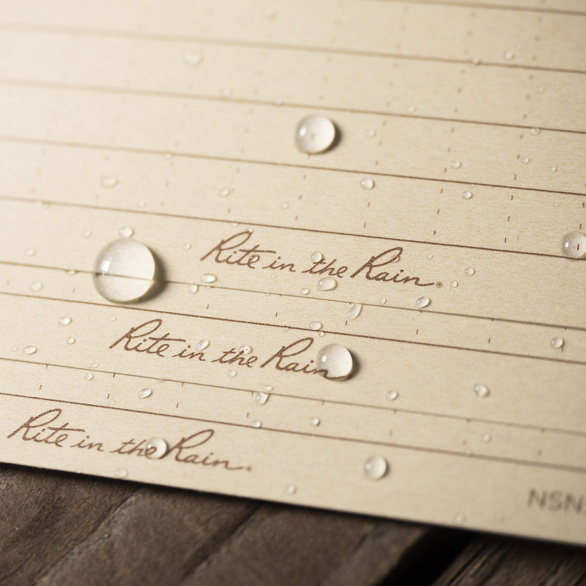 Rite in the Rain Weatherproof Index Cards, 3" x 5", Universal Pattern, Tan (No. 991T)