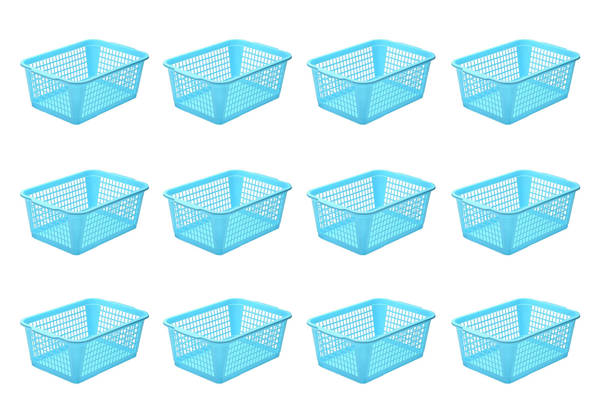 YBM HOME Plastic Perforated Storage Basket Bin Office Drawer, Shelf Desktop Countertop Tray
