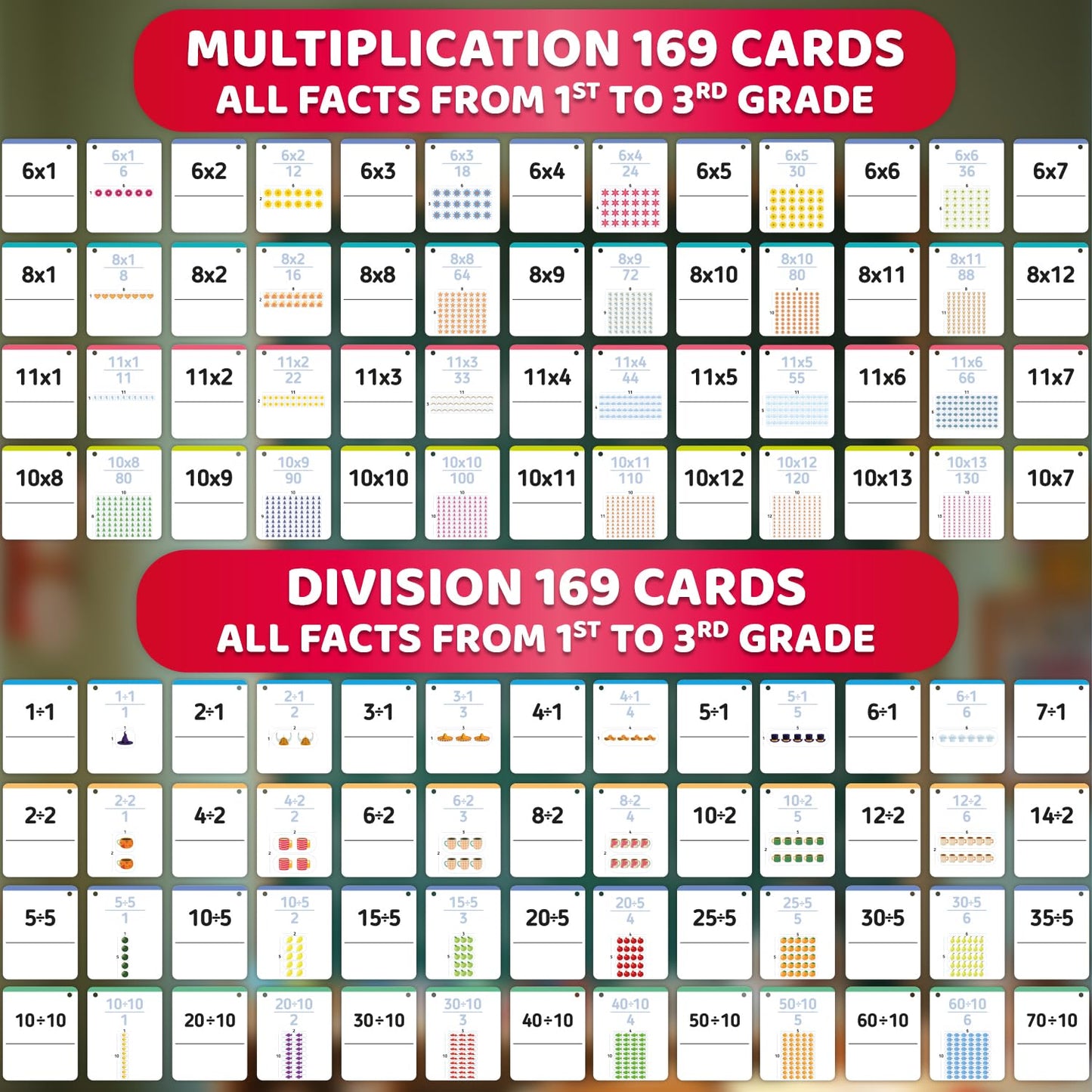 Math Flash Cards for Kids Ages 4-8 - Math Games 1st to 3rd Grade
