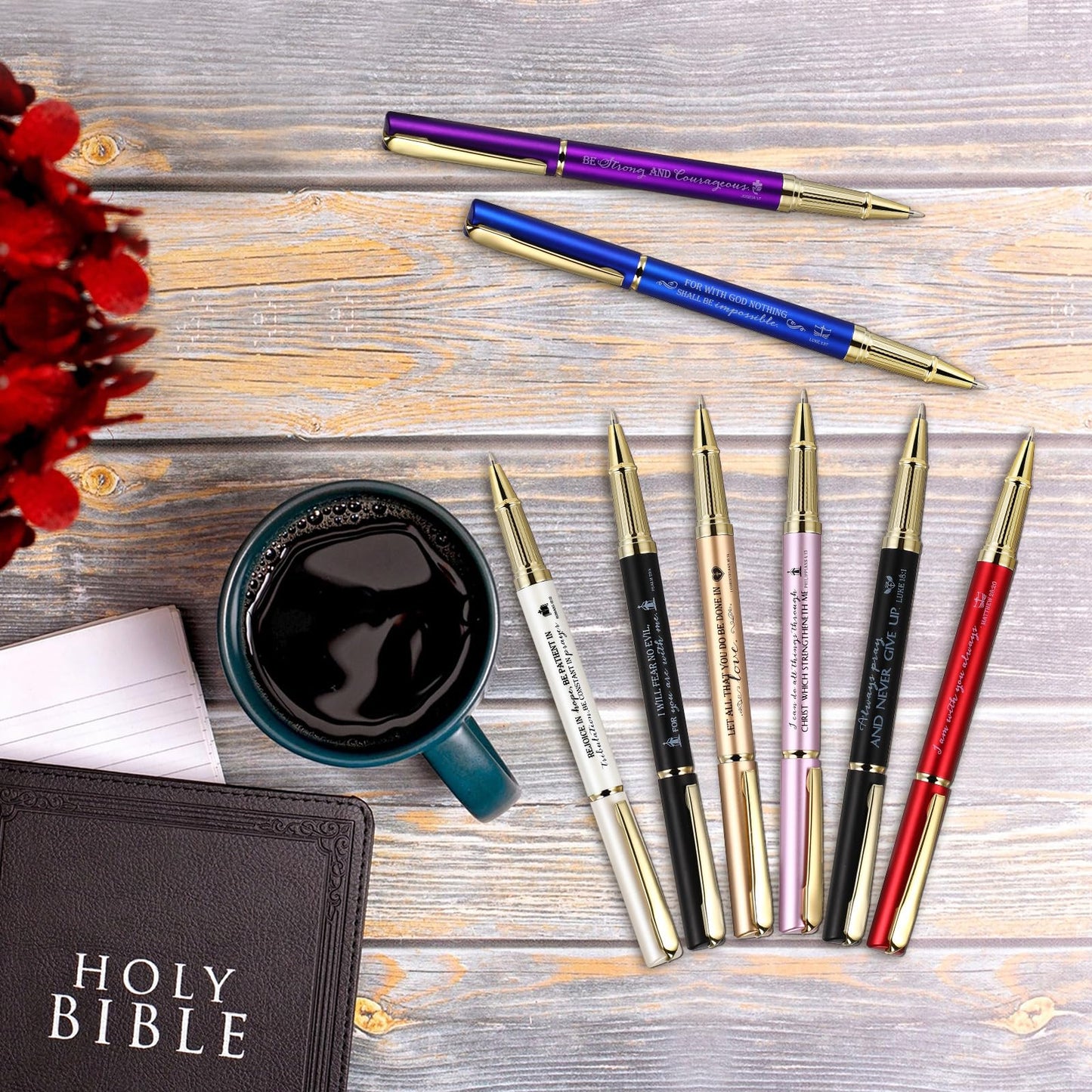 Fuutreo 30 Pcs Bible Verse Pens Bulk Christian Gifts Ballpoint