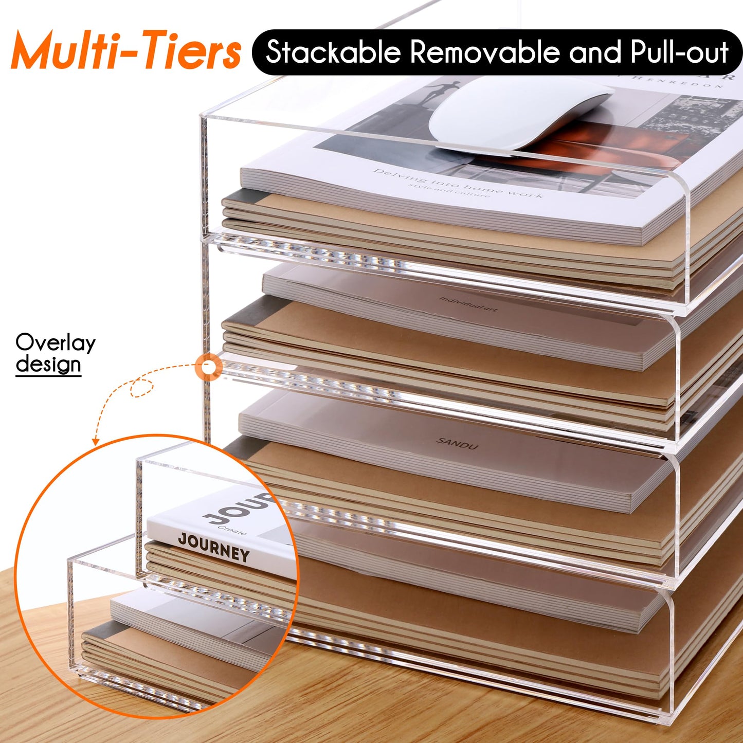Paper Tray Organizer Clear Acrylic Desk Organizers and AccessoriesOffice Supplies Organization