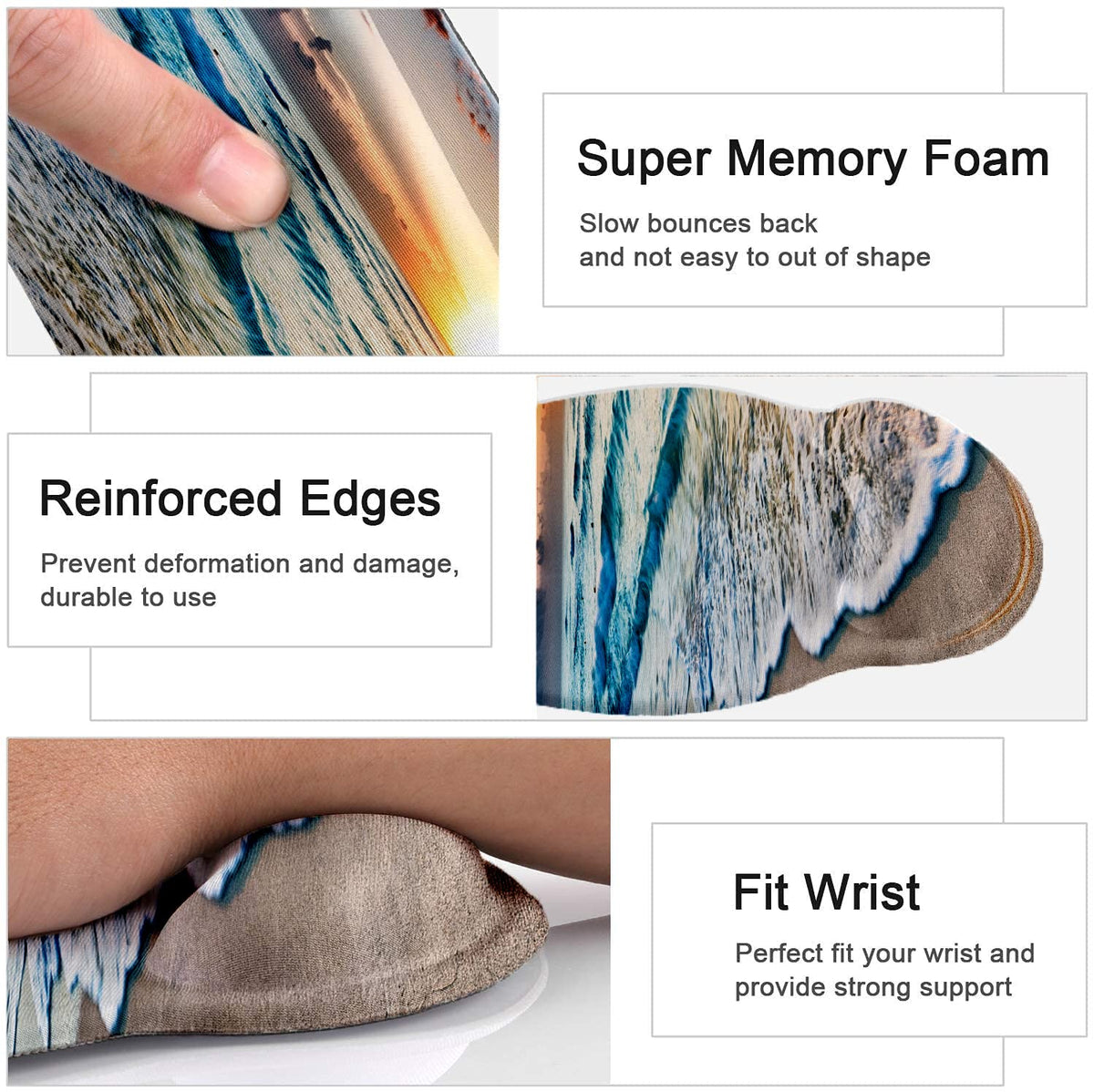 Lateefah Ergonomic Mouse Pad with Wrist Rest and Keyboard Wrist Rest Set