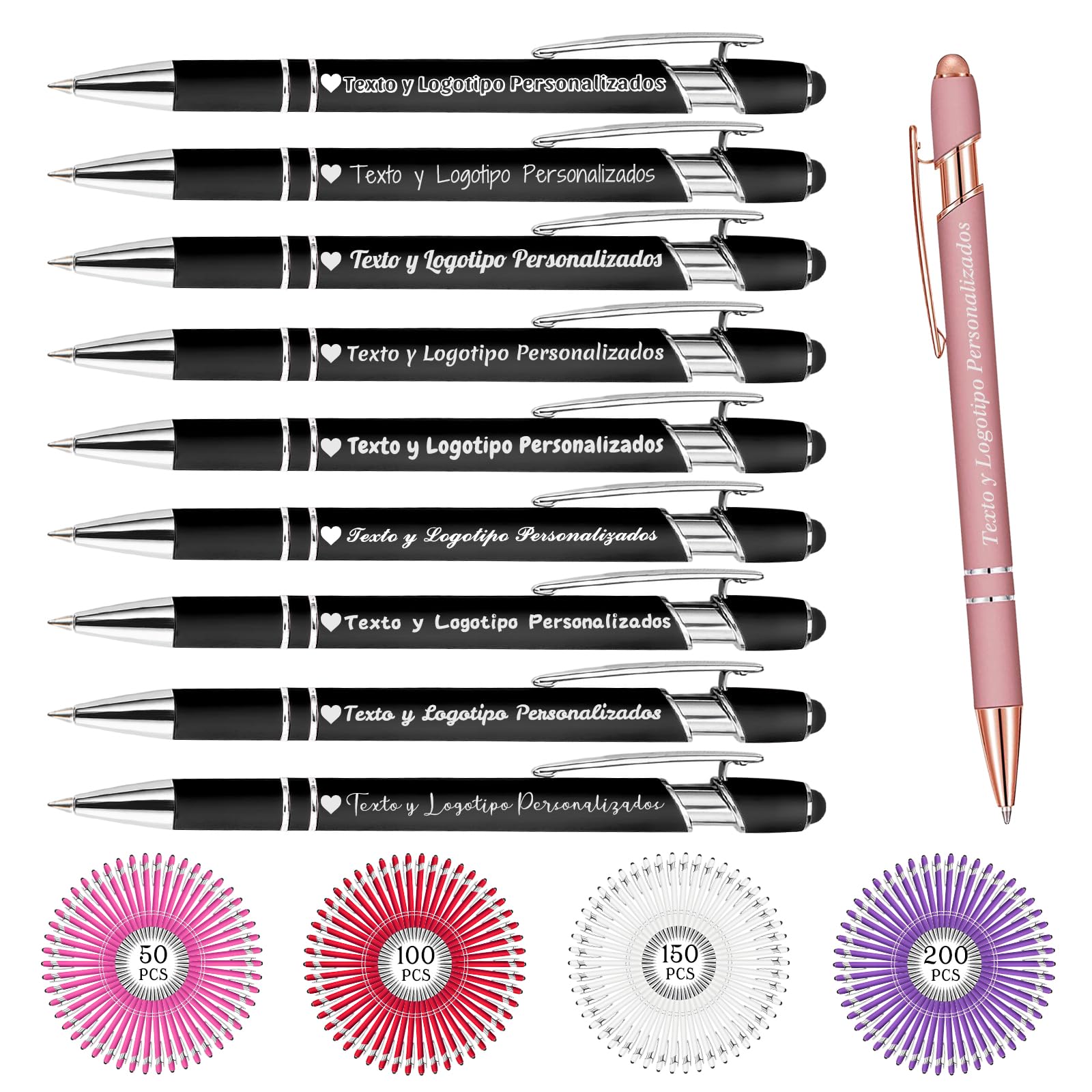 Personalized Custom Pens Bulk Free Engraving with Name Message Customized Ballpoint Pens Stylus for