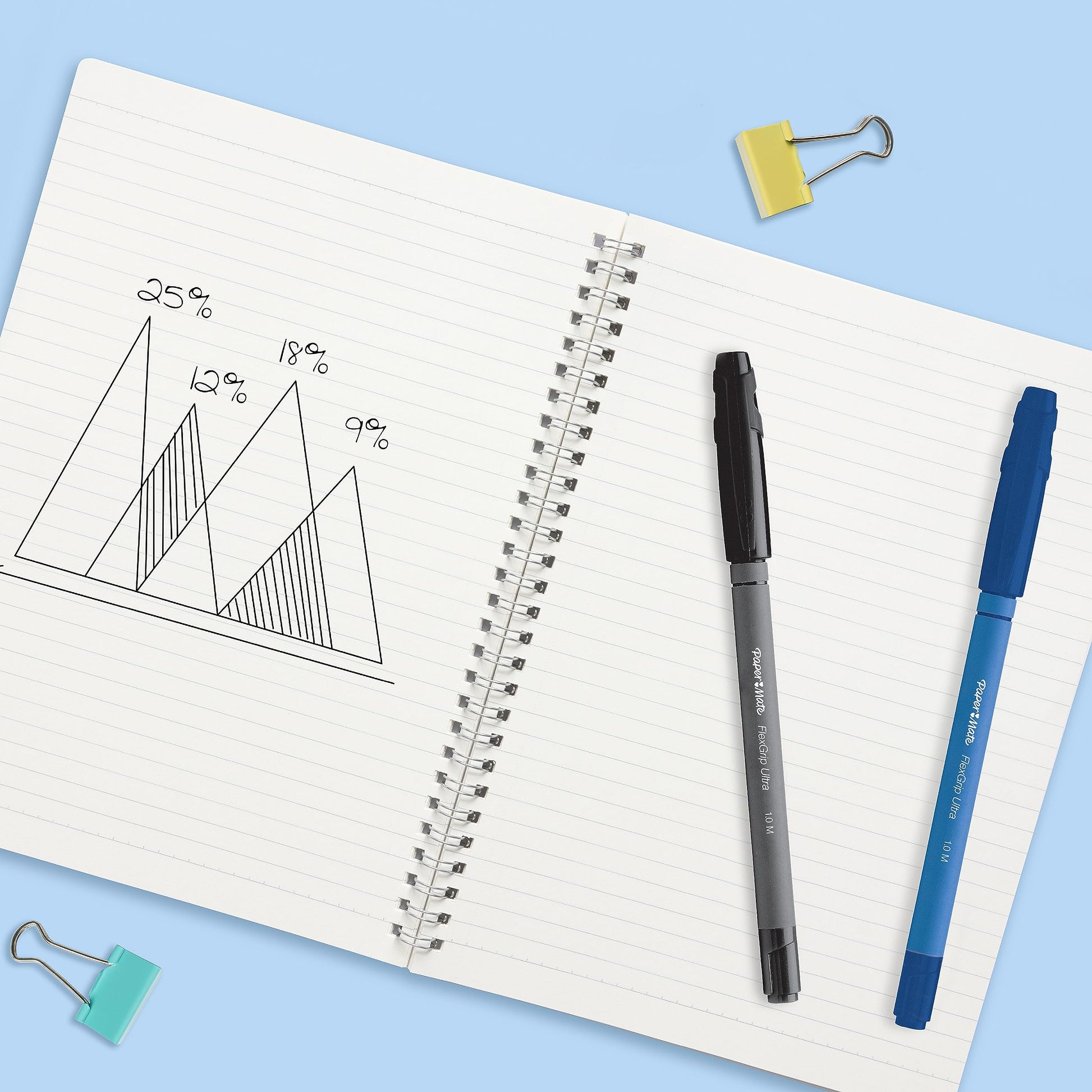 Paper Mate Flexgrip Ultra Ballpoint Pens | Medium Point (1.0mm) | Handwriting Pens & Stationery