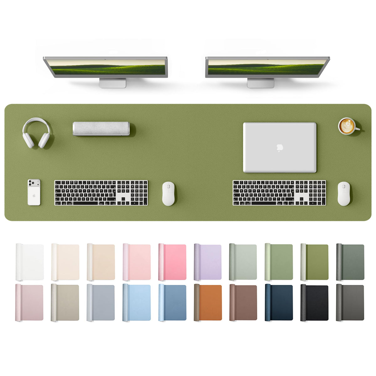 YSAGi Leather Desk Protector, Office Mat, Large Mouse Mat, Non-Slip PU Leather Blotter, Laptop Desk