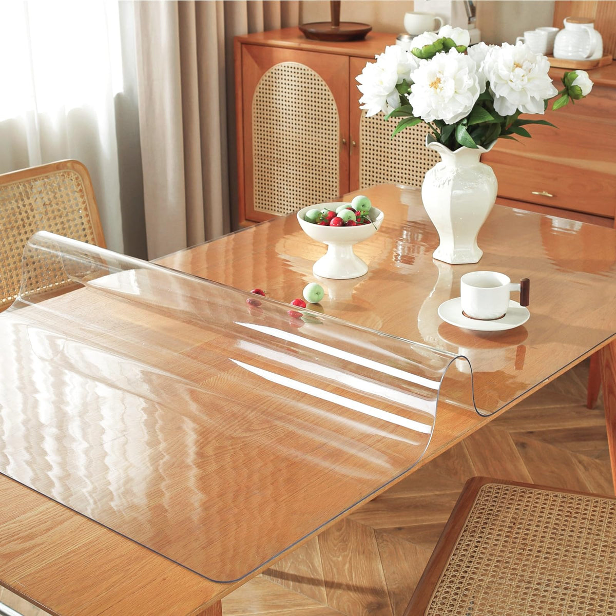 OstepDecor 28 x 52 in Clear Table Protector 1.5mm Thick Plastic Table Cover