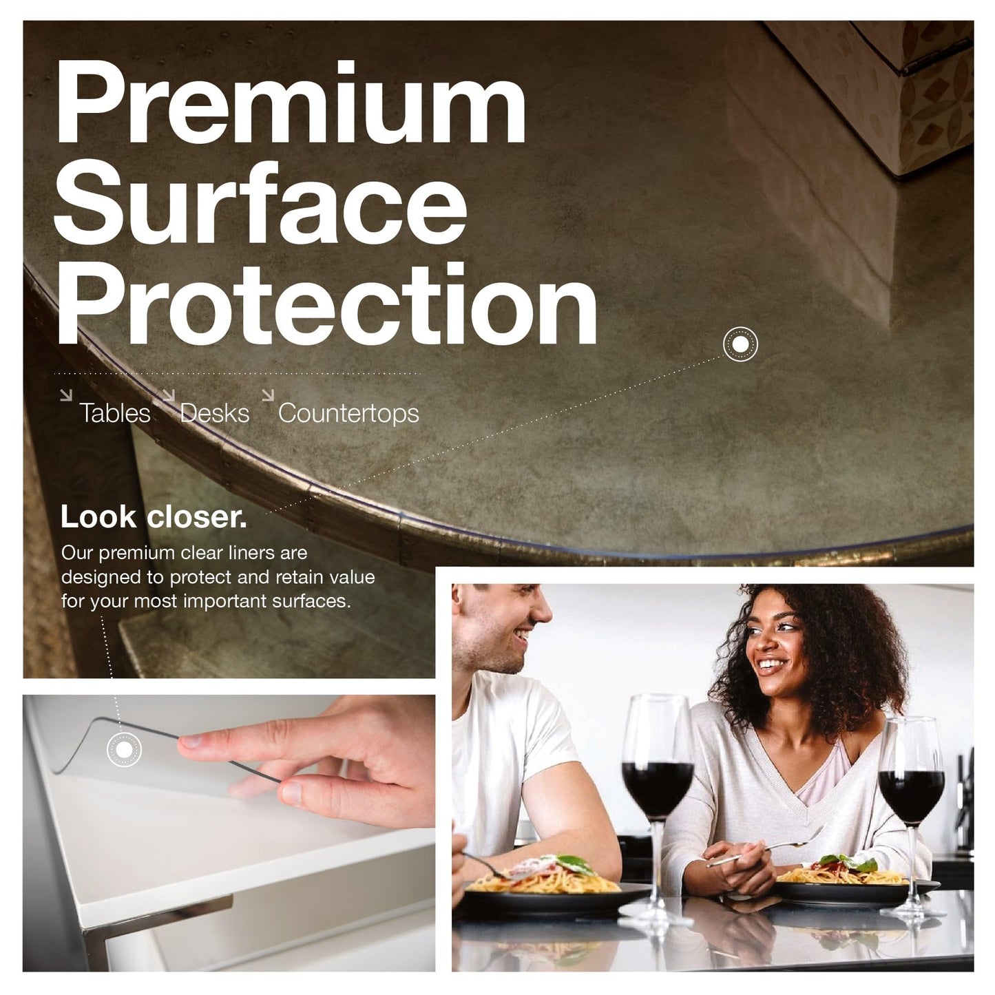 ExactMade - Clear Table Protector, USA Made, Safe, 14 x 18 Inch, 2mm Thick Ultra Smooth Vinyl