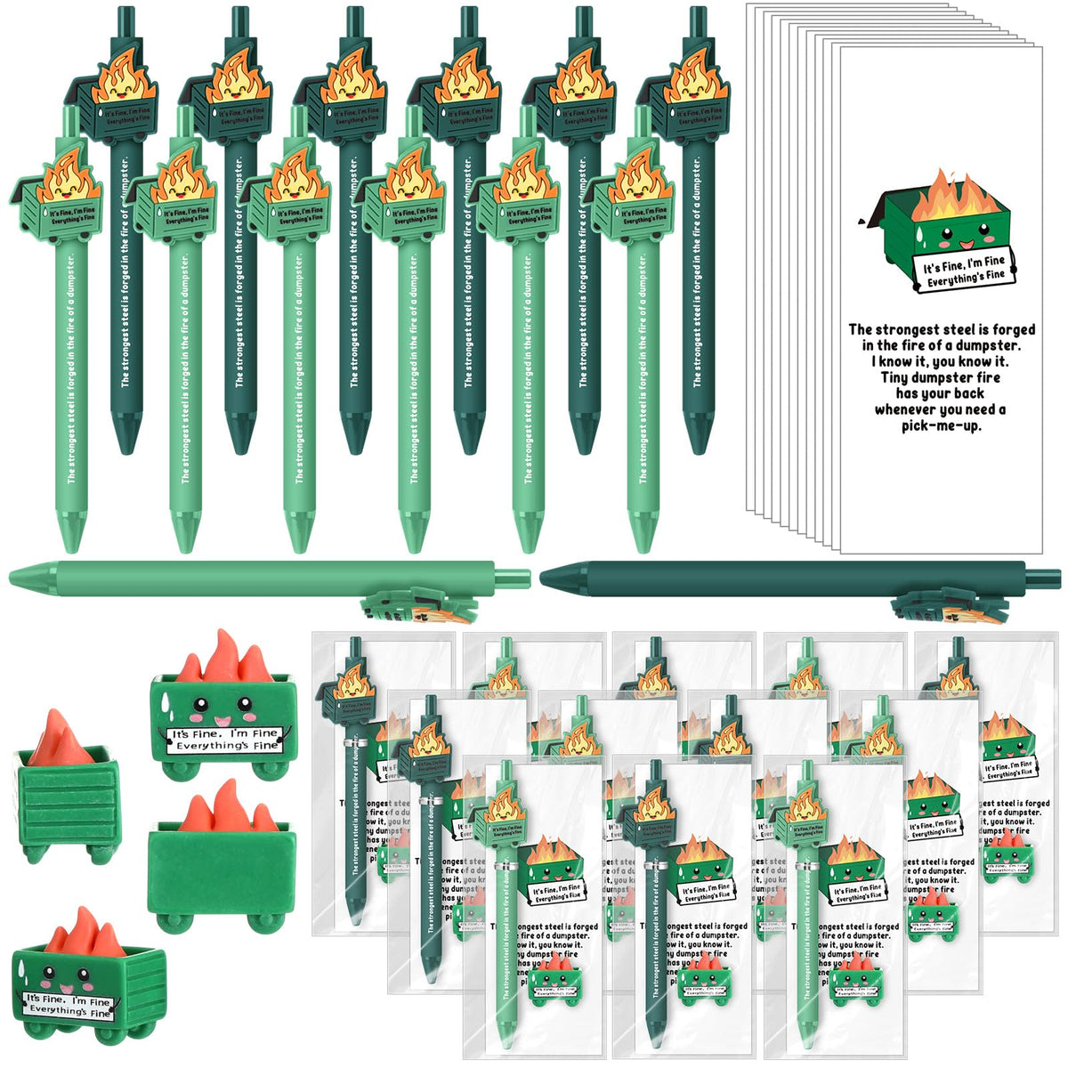Sayglossy 36 Set Dumpster Desk Accessories Employee Gifts Bulk,Green