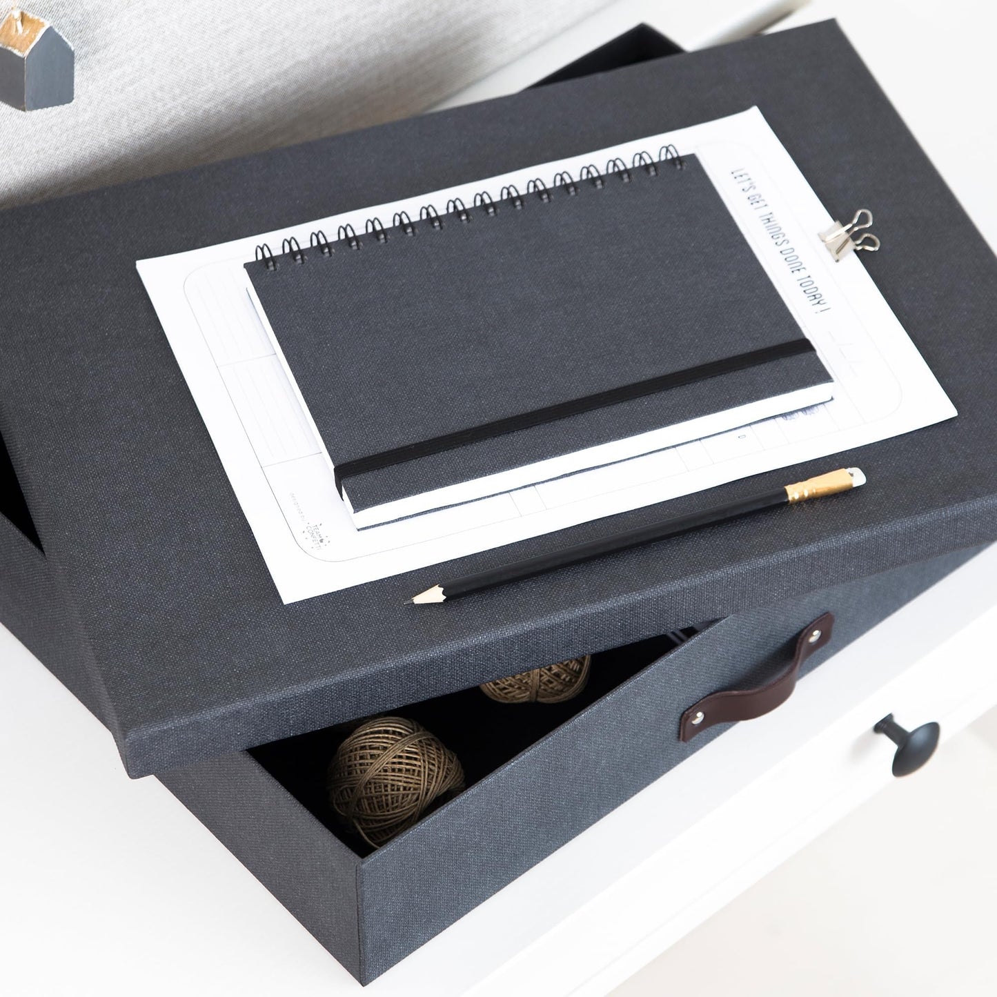 Bigso Sverker Fiberboard Legal/Art Storage Box - Scrapbook Storage Box for Papers, Photos, and More