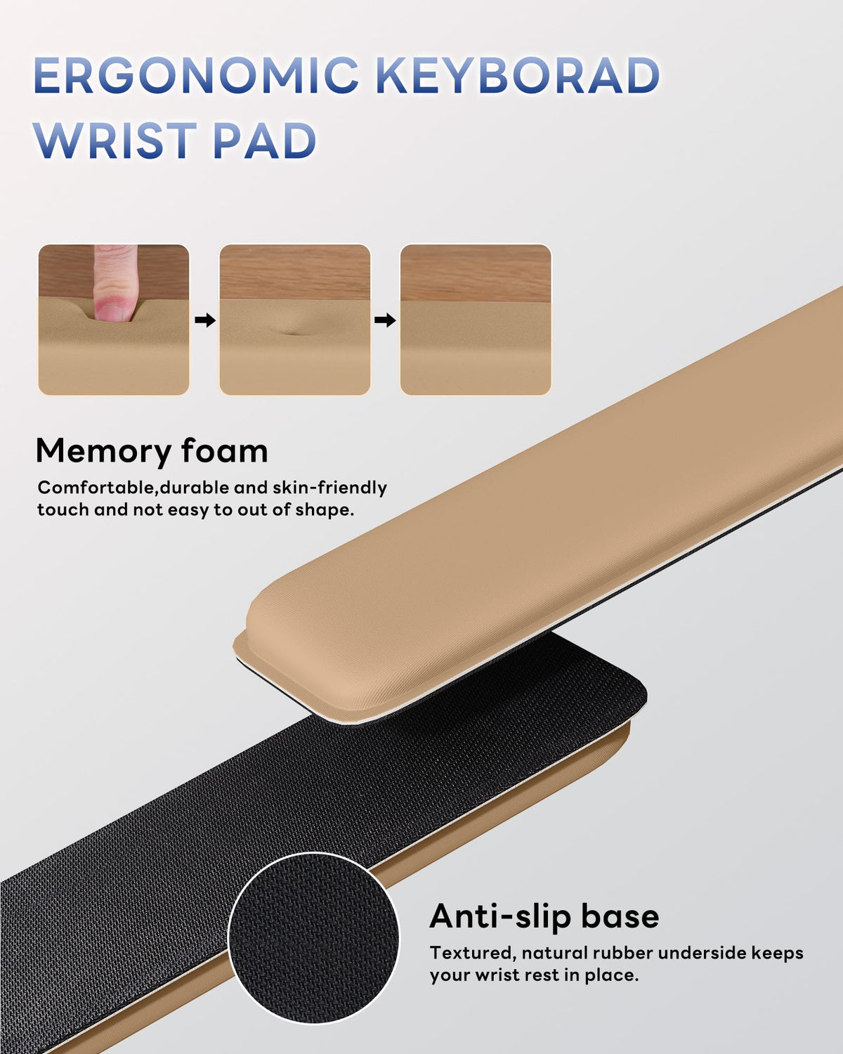 Laborio Computer Keyboard Wrist Rest, Keyboard Riser Stand for Desktop