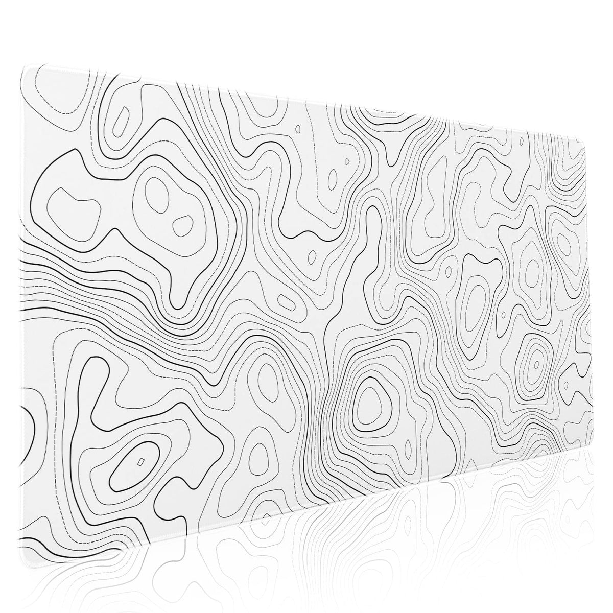 aportt Topographic Map Large Mouse Pad XXL White Lines Contour Geographic Extended Desk Mat Big