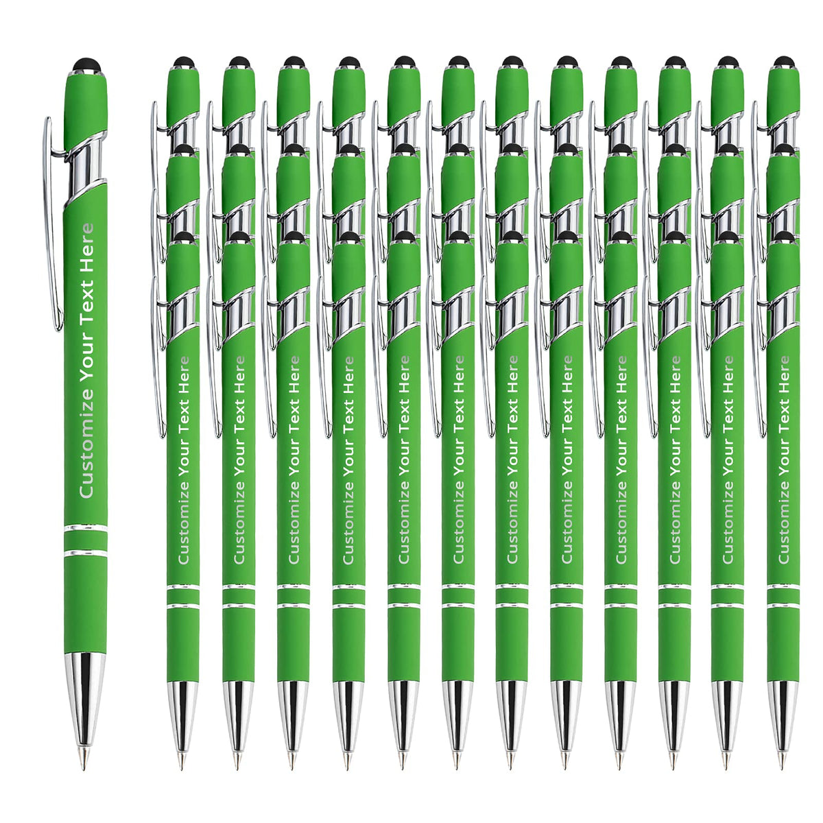 Aolun 36 Personalized Pens in Bulk with Stylus Engraved Custom Pens,Soft Touch Metal,Engraving