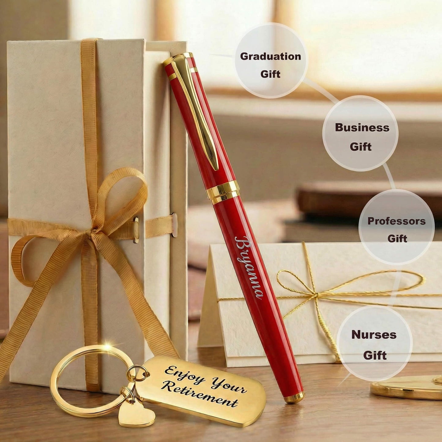 Yastar Personalized Pen with Custom Keychain, for Business Men Women Nurse