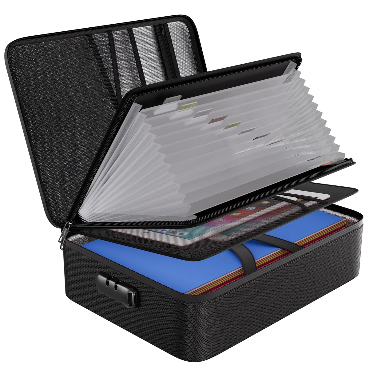 ENGPOW Fireproof Document Organizer Bag with Lock ＆ Accordion File Folder