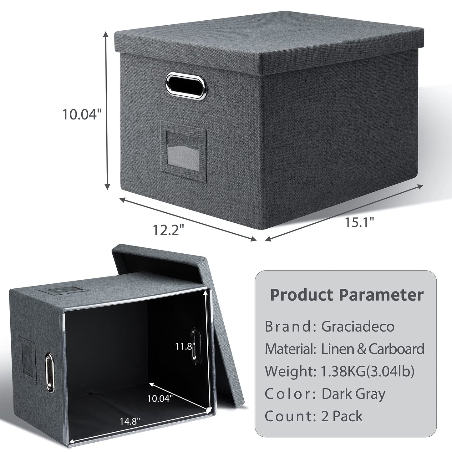 Storage Bins With Lids Office Organization File Folder Organizer Boxes