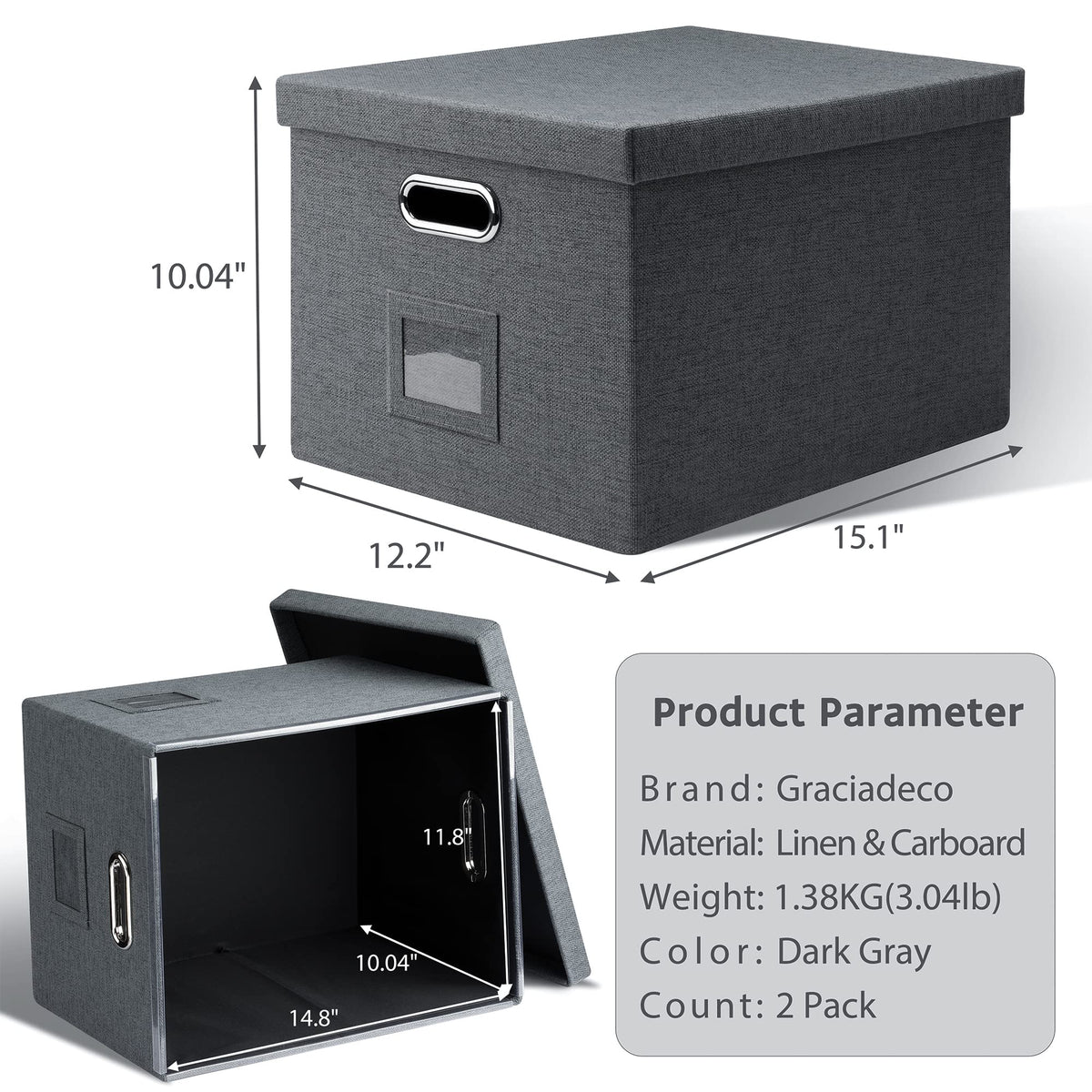Storage Bins With Lids Office Organization File Folder Organizer Boxes