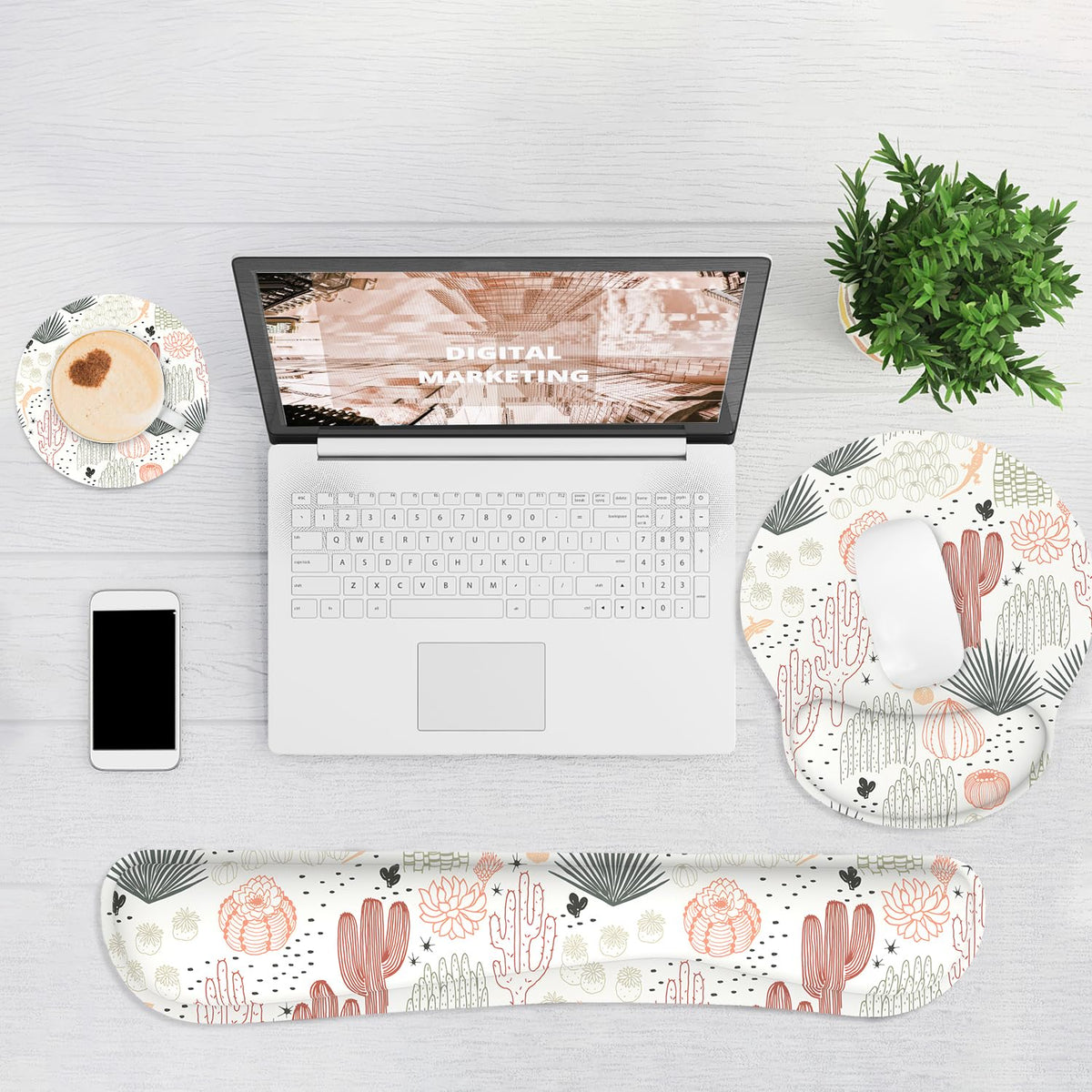 Ergonomic Mouse Pad with Wrist Rest and Keyboard Wrist Rest, Mousepad