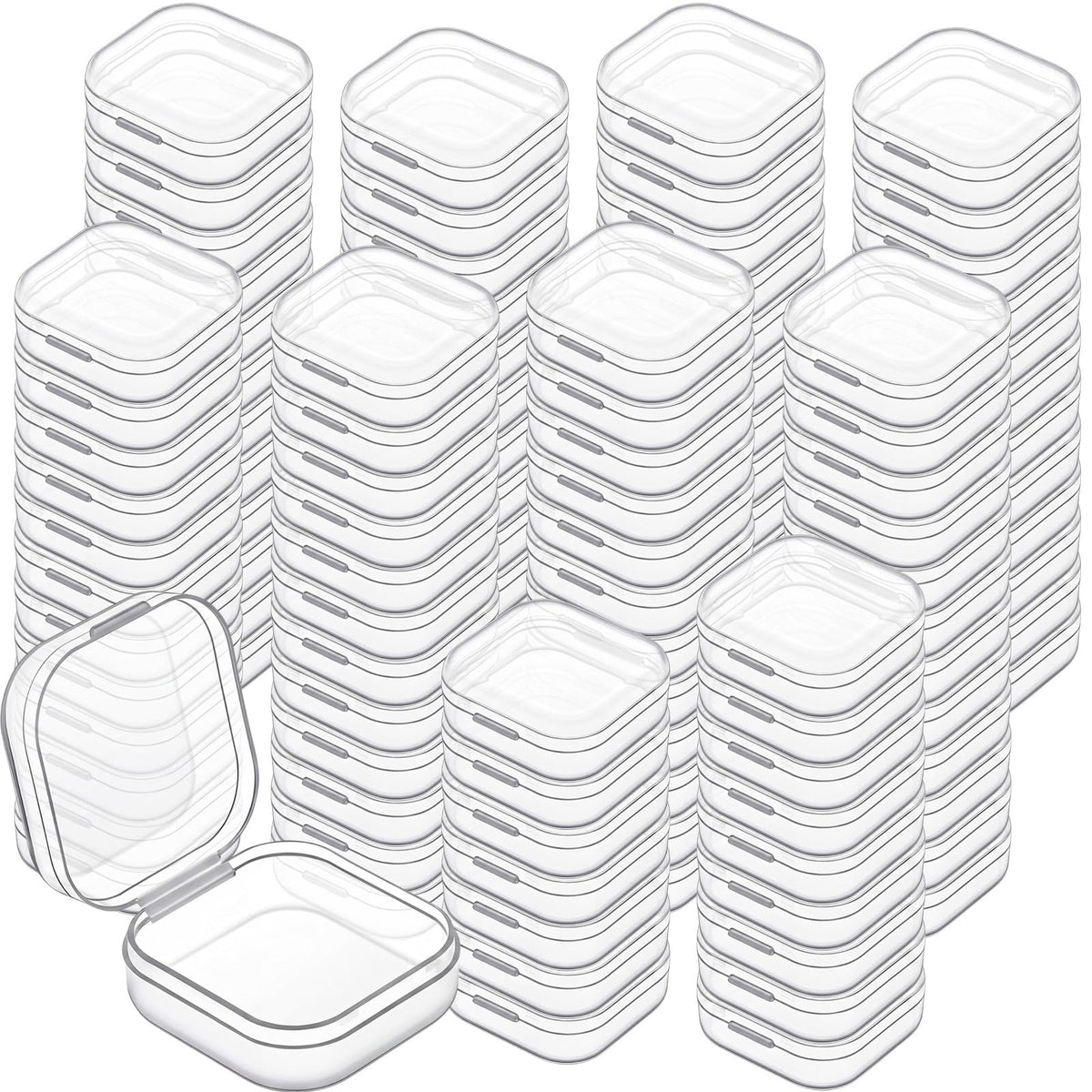 Jetec 120 Pieces Small Clear Plastic Storage Box, 1.4 x 1.4 x 0.7 Inch