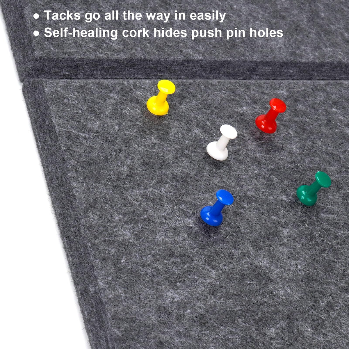 48" x 36" Felt Bulletin Board & Cork Board Alternative, Dark Gray