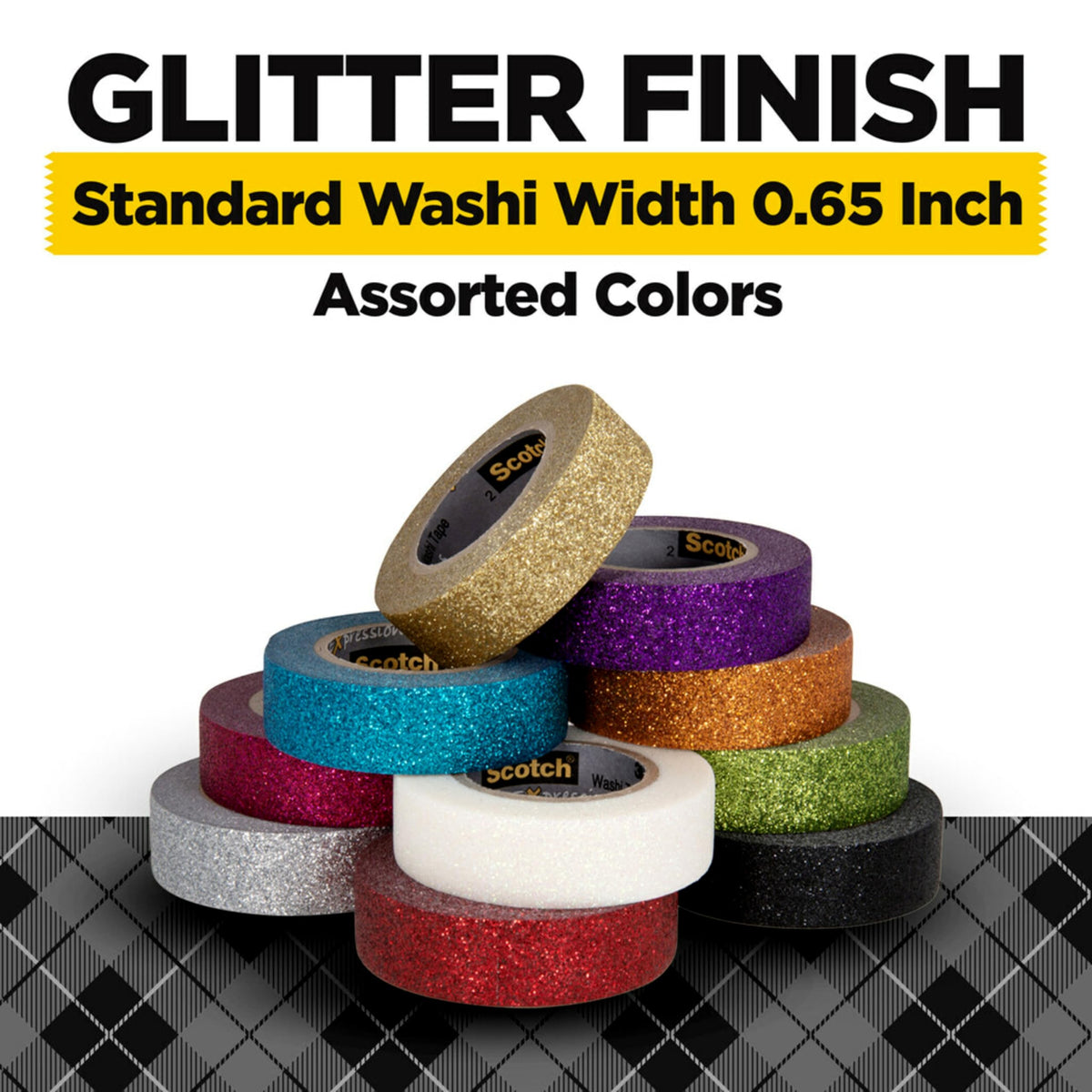 Scotch Glitter Washi Tape, 10 Rolls