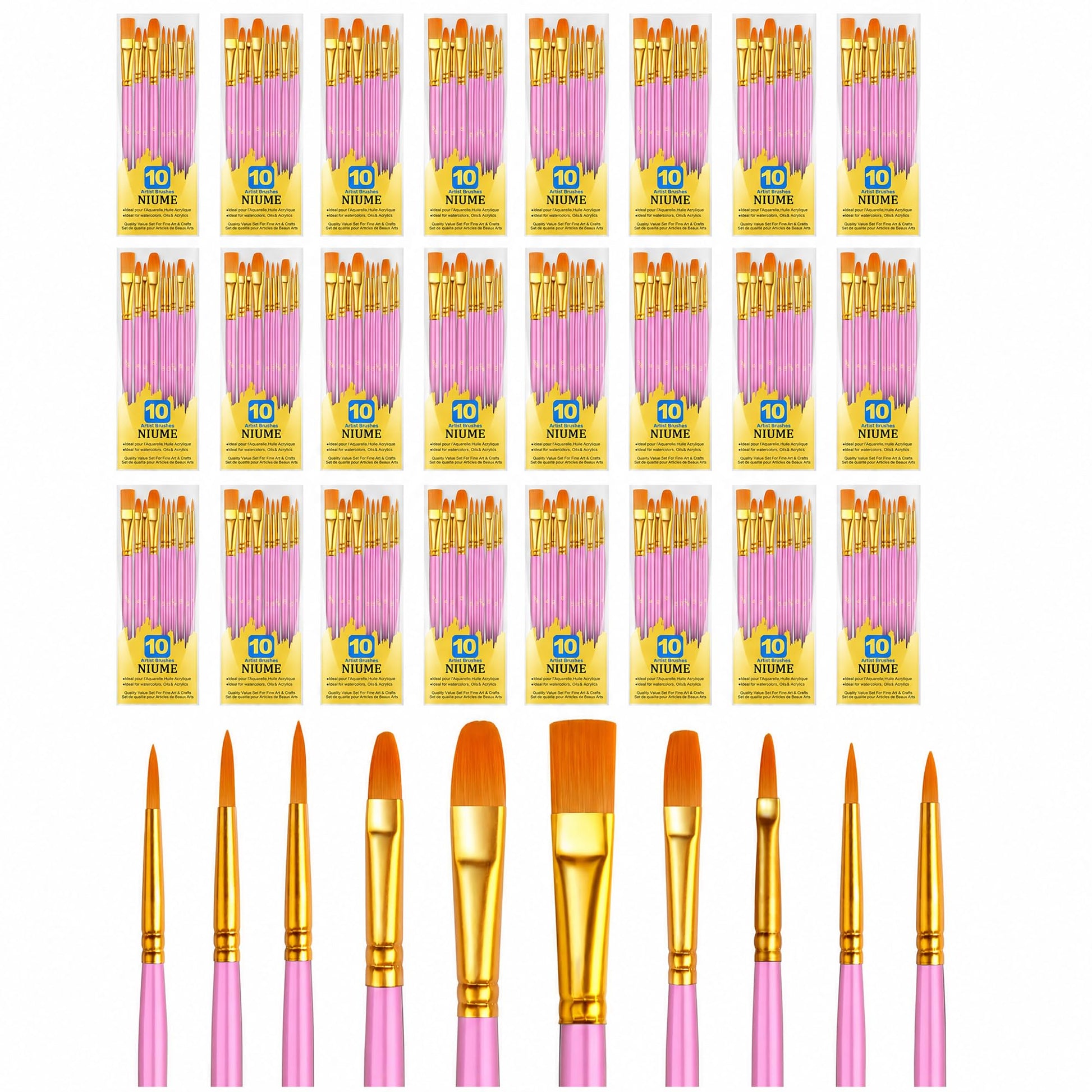 Acrylic Paint Brushes Set, 240Pcs Round Pointed Tip Artist Paintbrushes for Acrylic Painting Oil