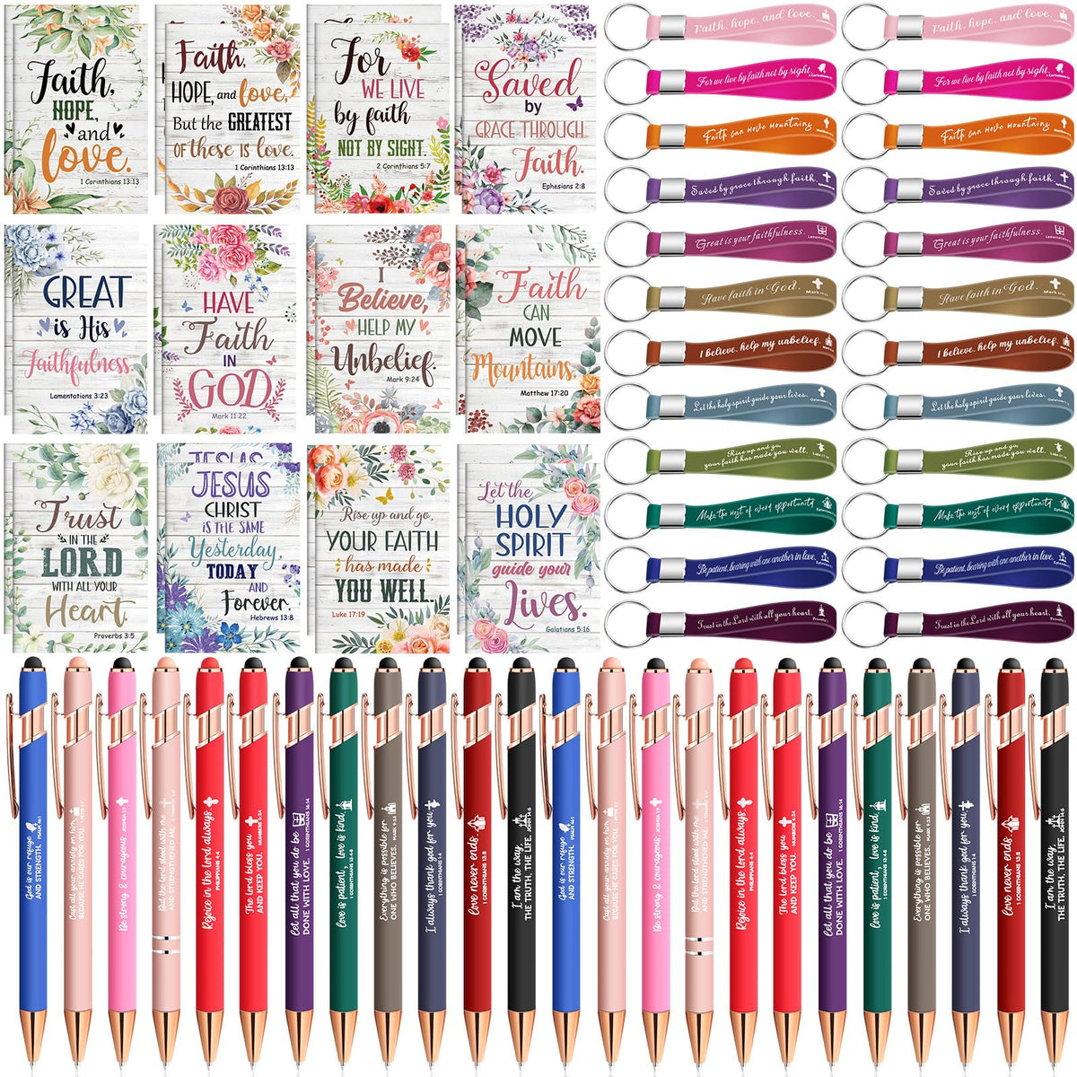 Estune 72 Pcs Christian Bible Gifts Set Bulk,Bright