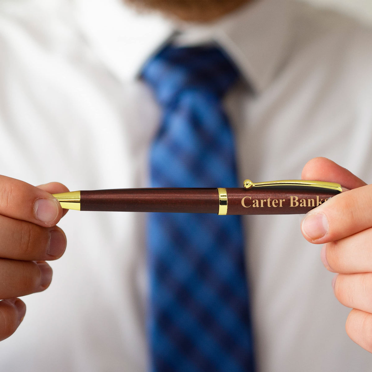 My Personal Memories, Custom Engraved Ballpoint Pen with Personalized Case - Wood Pen Set for