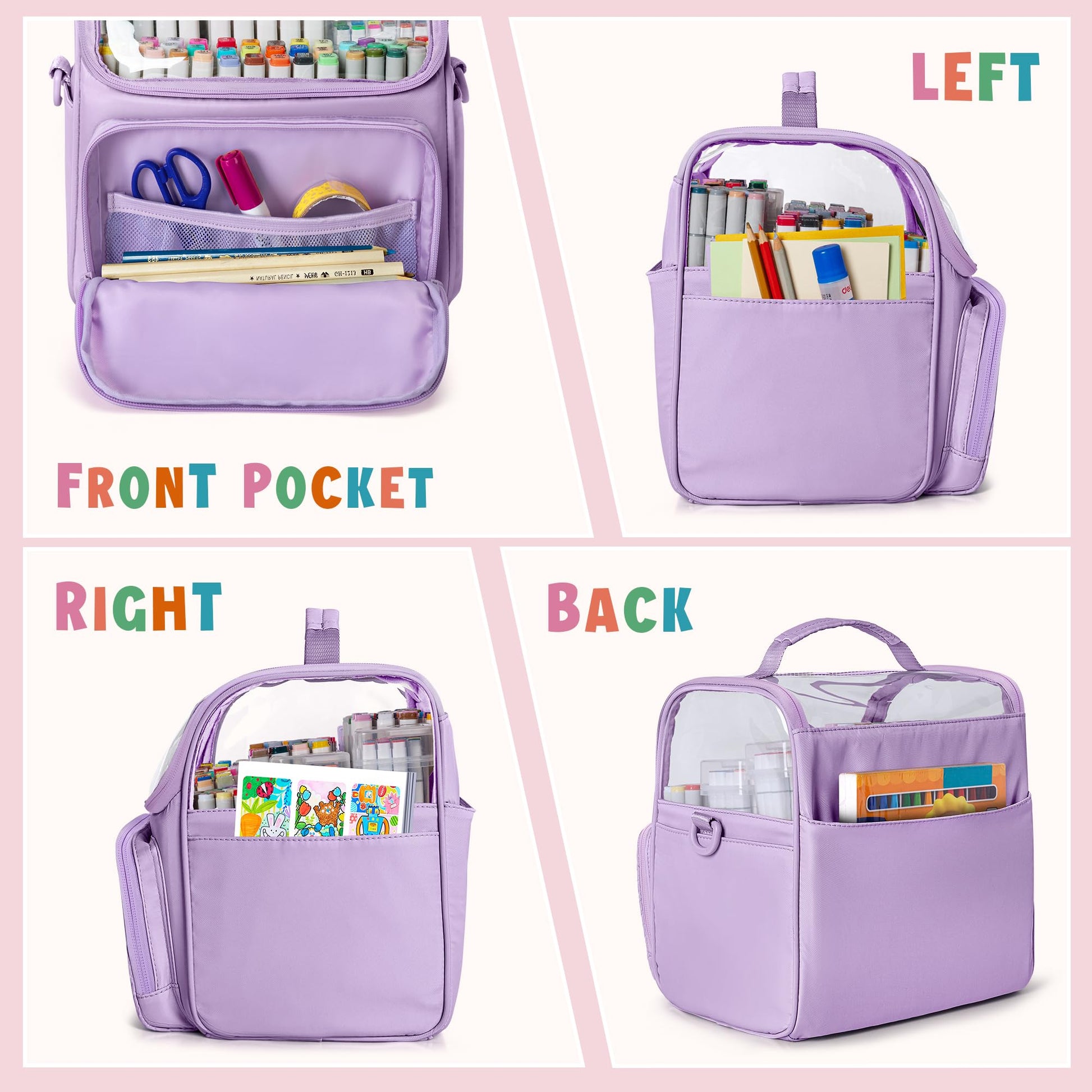Rexmica Large Marker Organizer Case Storage Bag for 180 Marker Pen, Purple