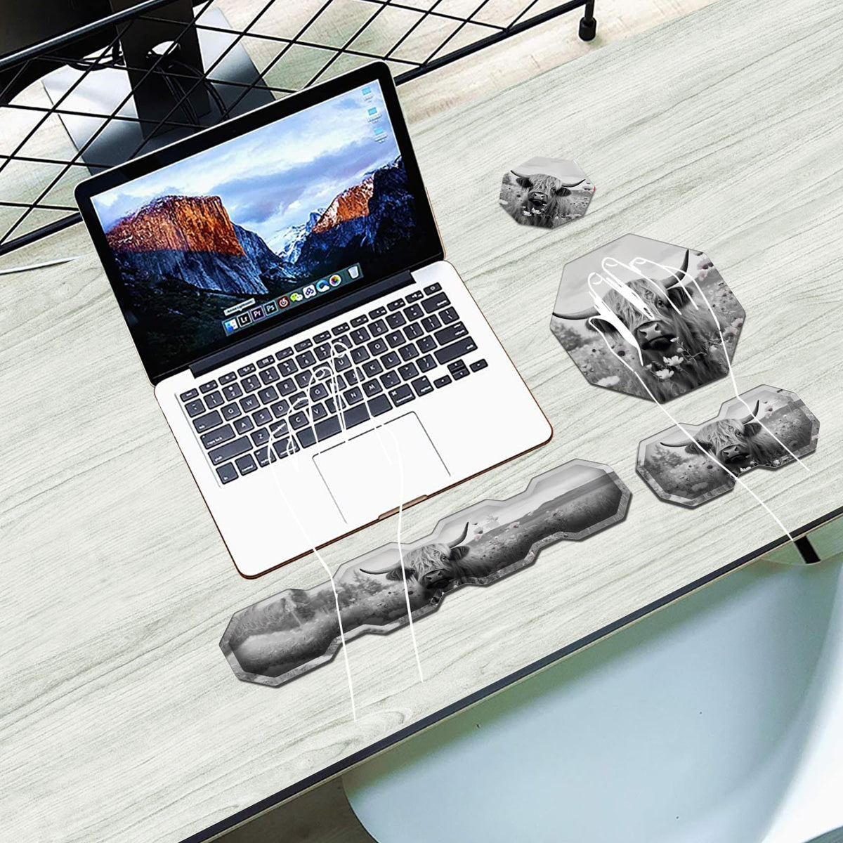 Ergonomic Mouse Pad with Wrist Support Gel and Keyboard Wrist Rest Set + Coaster, Cute Mouse Pads