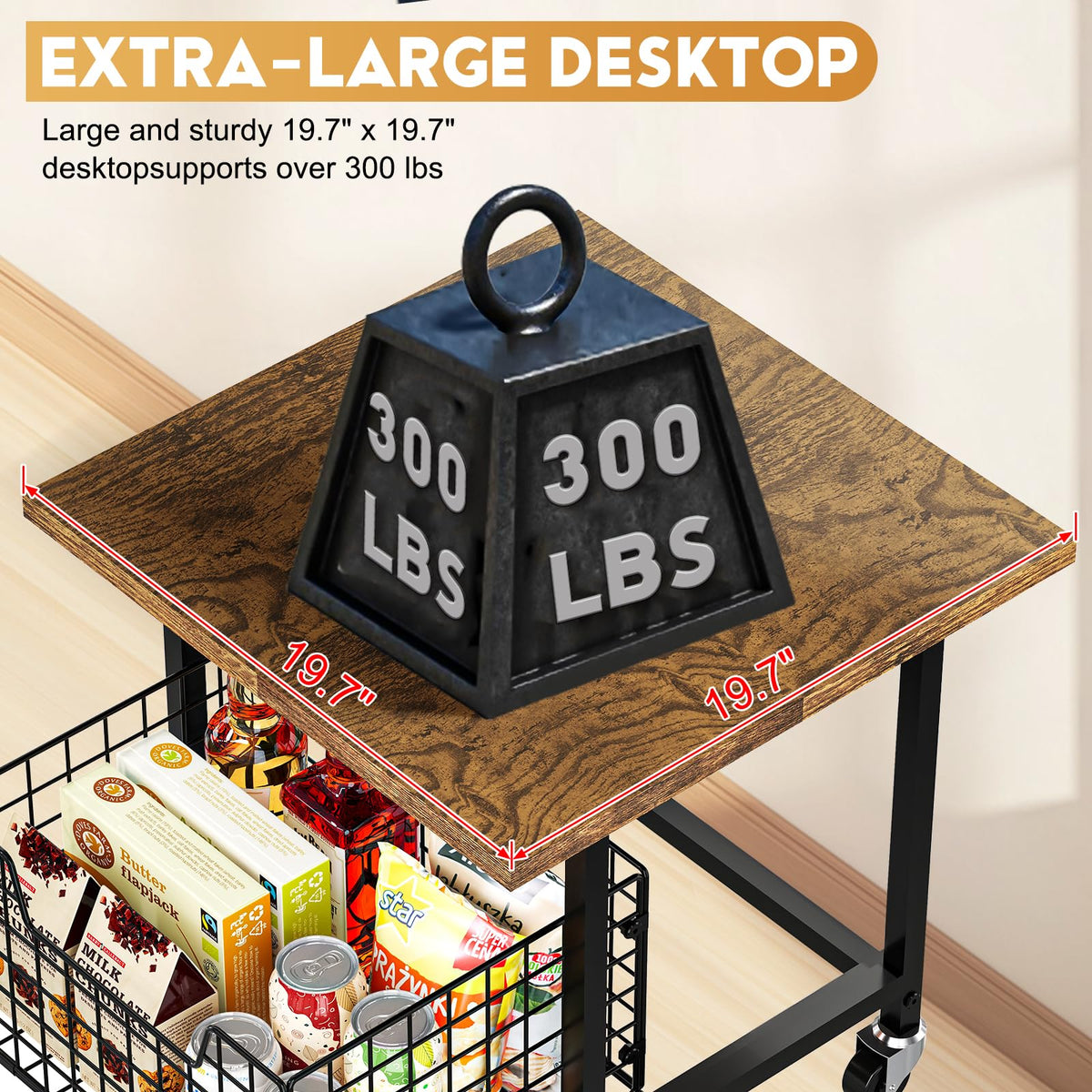 Mini Fridge Stand with Storage, Small Refrigerator Stand with Wheels, Rolling Mini Fridge Cart-Max