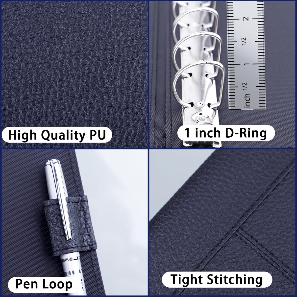 Antner 7 Ring Business Checkbook Binder for Business Checks, 600 Checks Capacity, PU Leather Check