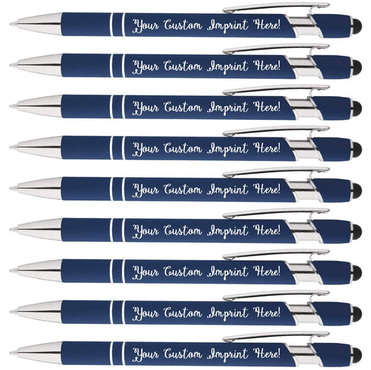 ExpressDesigns™ - Personalized Rainbow Rubberized Soft Touch Ballpoint Pen, Customized w/text