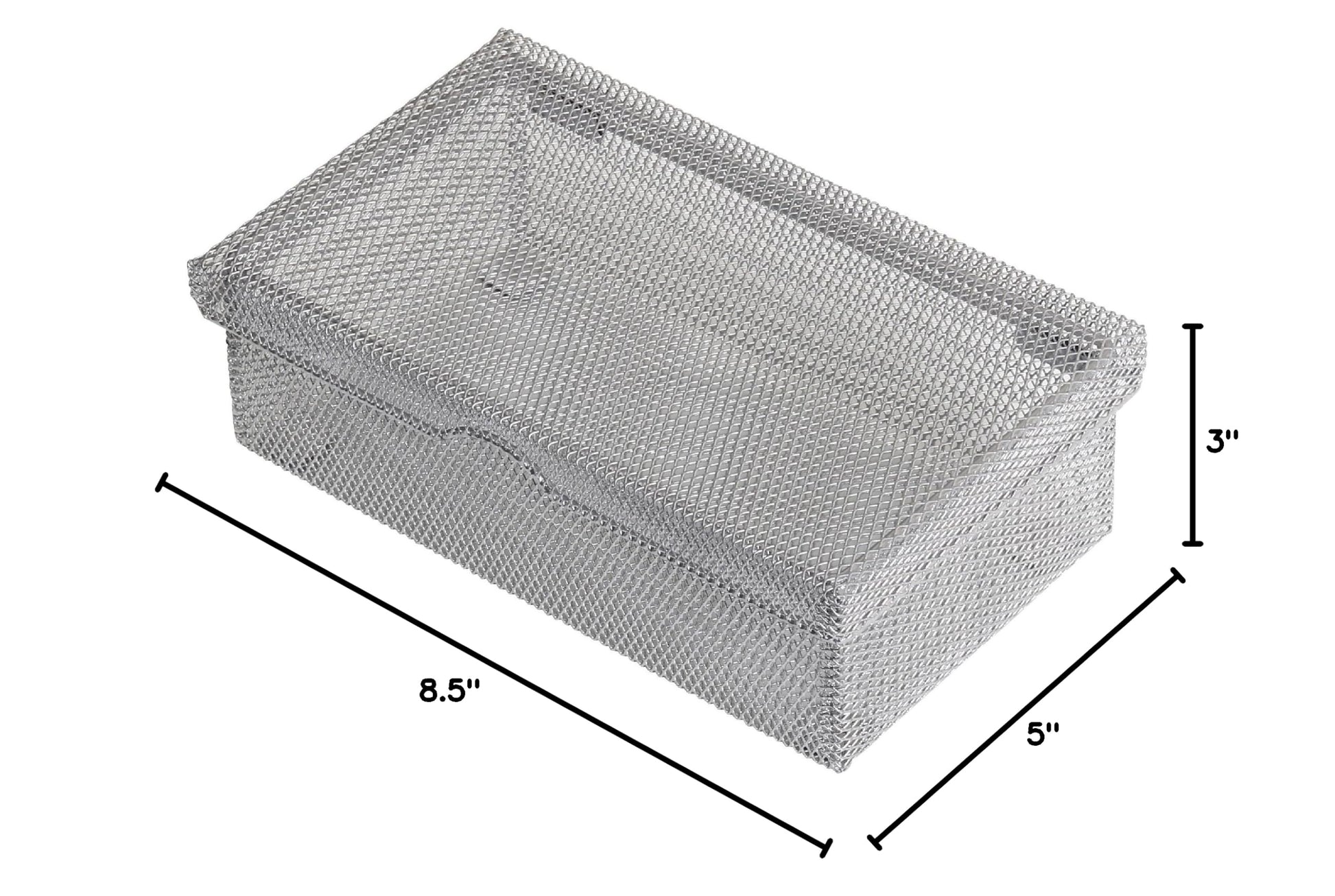 Ybm Home Silver Hinged Mesh Pencil, Markers, Pens Storage Box, School Supply Holder Office Desktop