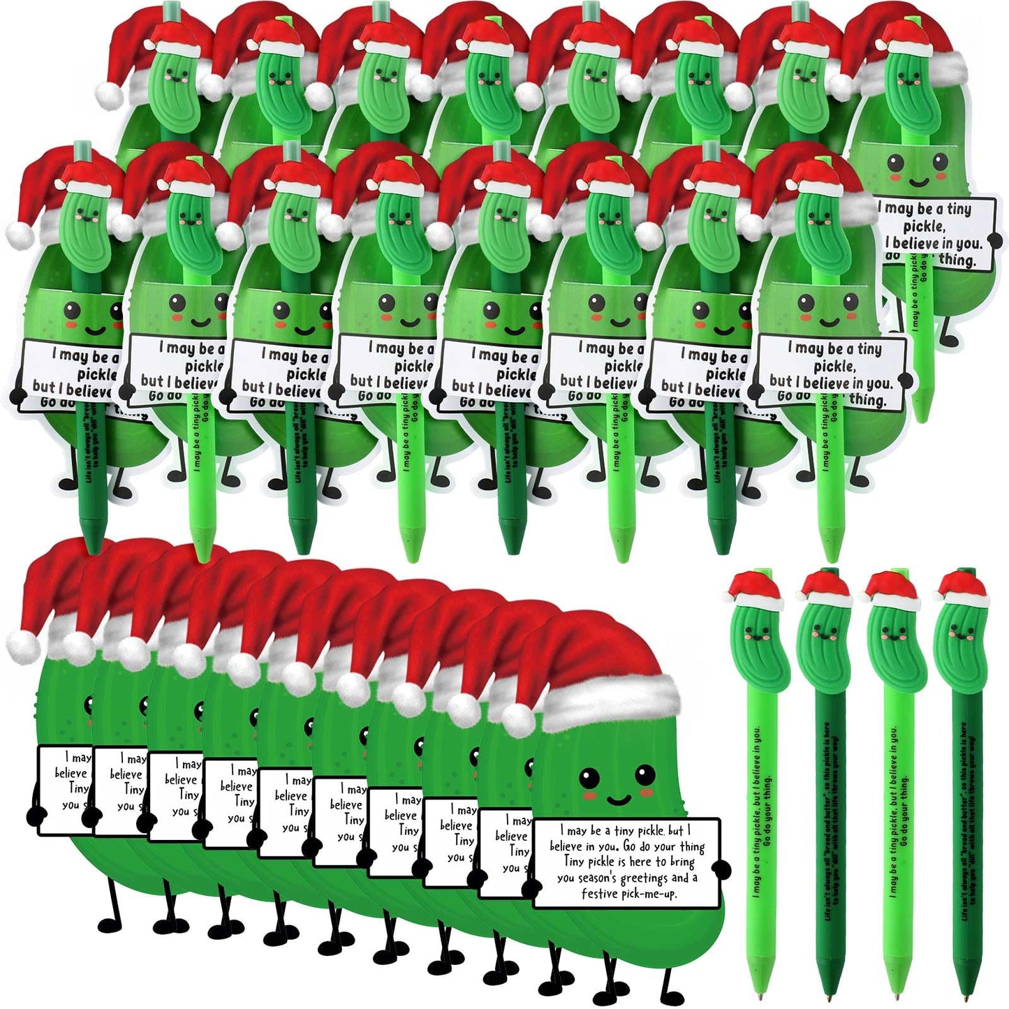 MotiMind 40 Sets Christmas Pickle Pens for Coworkers Bulk Christmas Employee Appreciation Gifts
