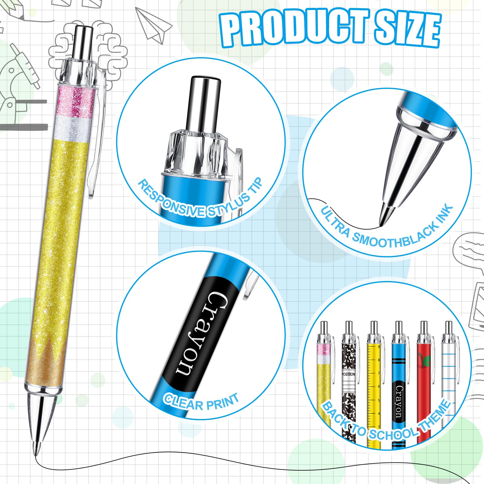 Motipuns 60 Pcs Teacher Pens Bulk Christmas Teacher Appreciation Gifts Bulk