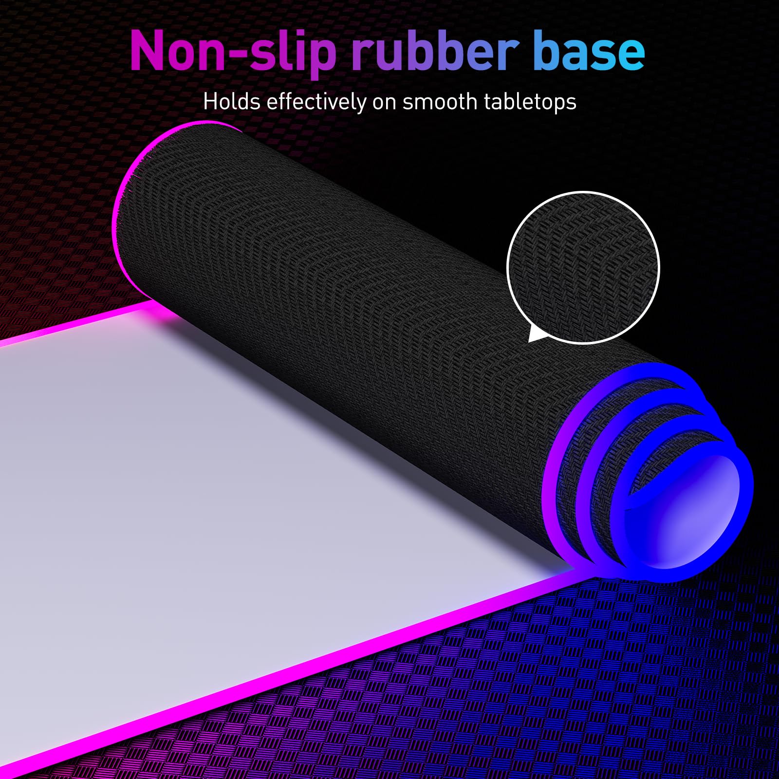 RGB Mousepad Led Mouse Pad, Large Mouse Pad,Led and Big Mouse mat(White)