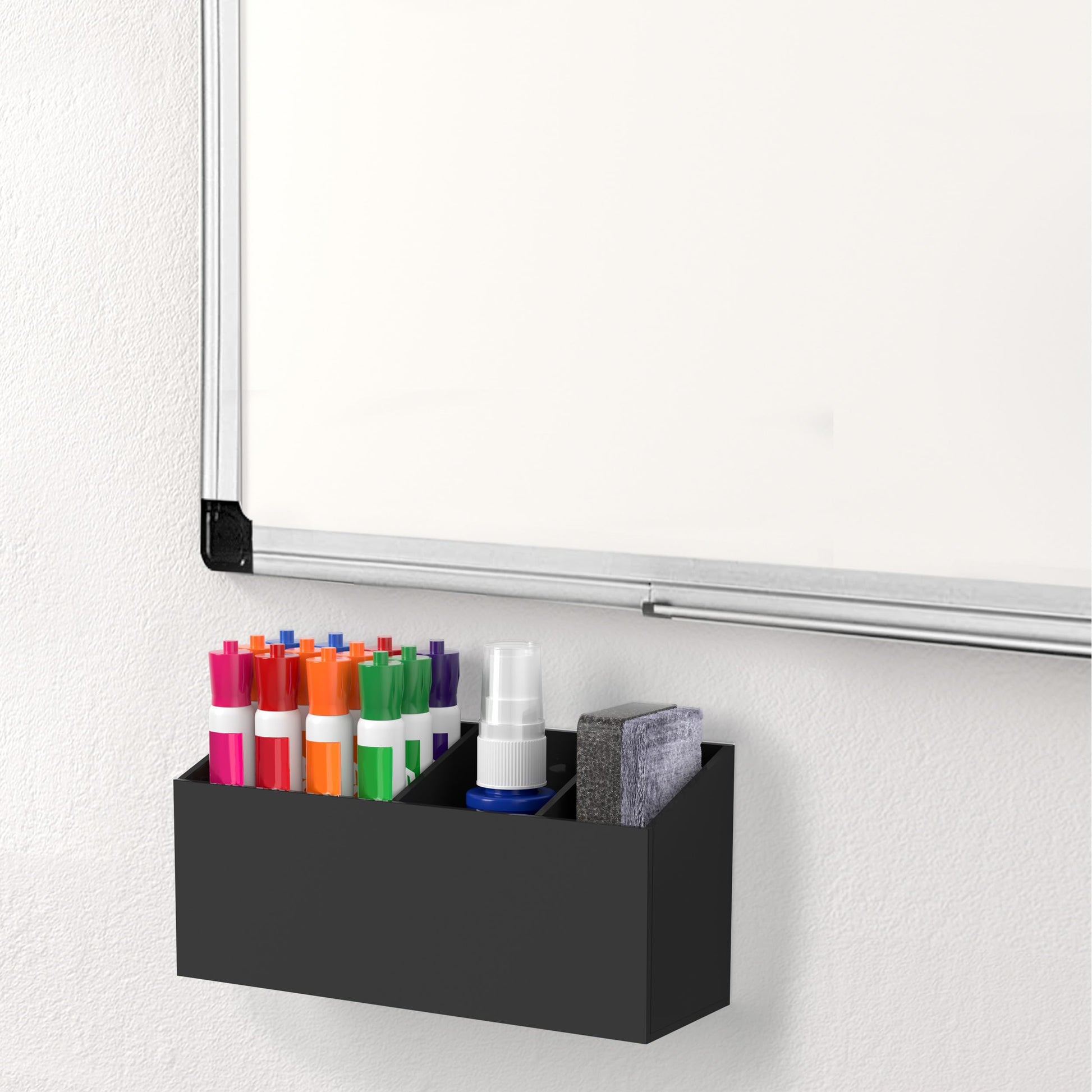 HBlife Magnetic Dry Erase Marker Holder for Whiteboard, Wall Mount, Black