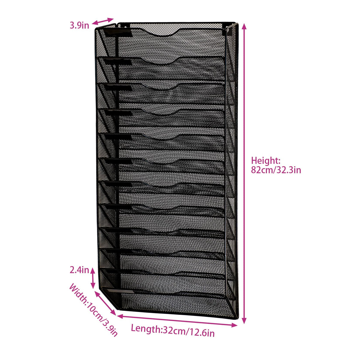 ideallife Wall Mounted File Organiser A8 Mesh in Hanging Wall File Holder Mail Organiser