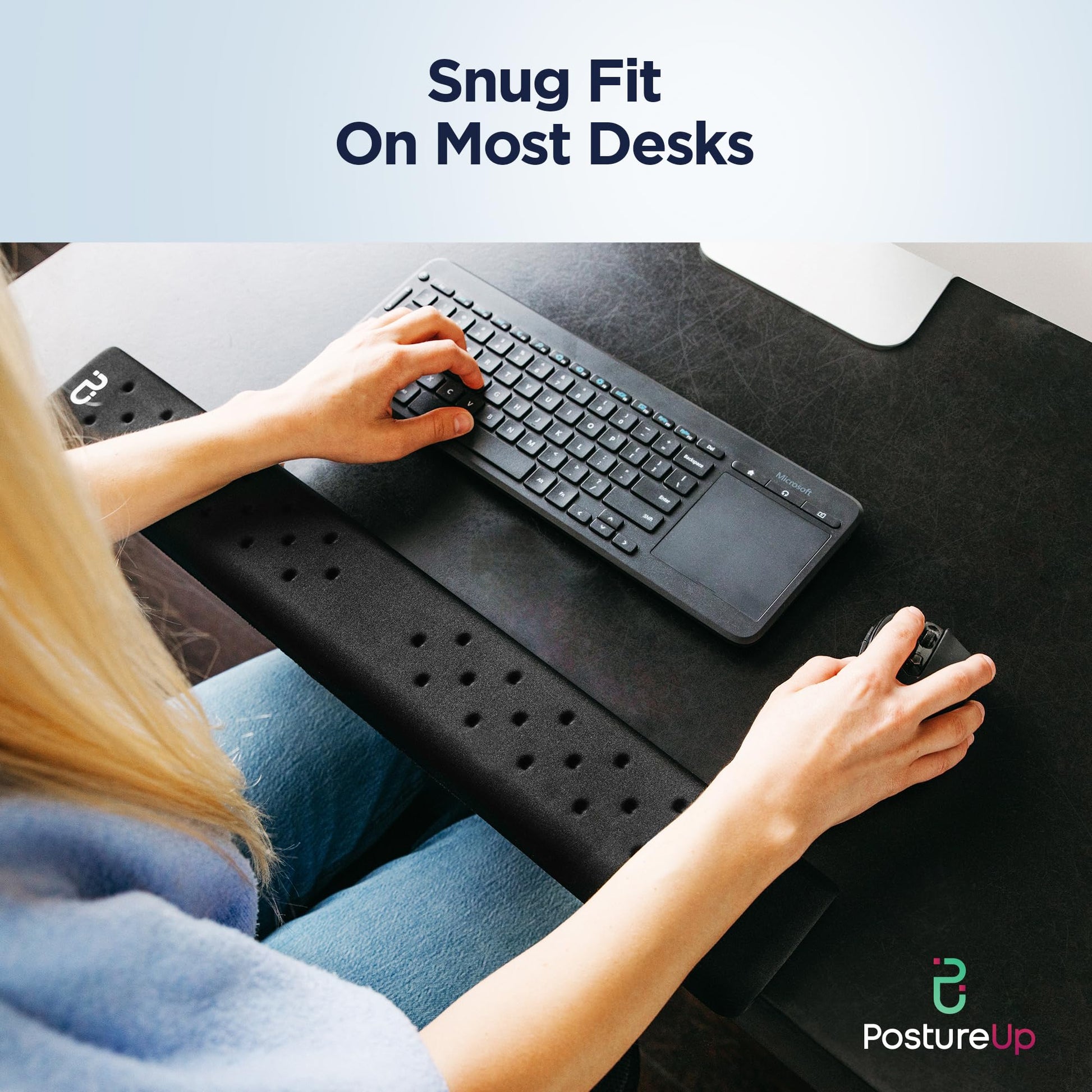 EdgeRest Mini PostureUp L-Shaped Desk Long Wrist Rest Elbow, Forearm & Wrist Comfort Support for
