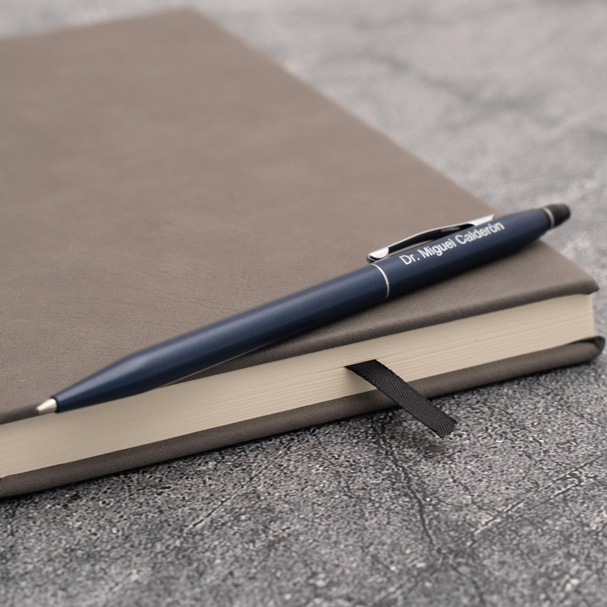 Cross Click Personalized Ballpoint Pen in Midnight Blue with Chrome Trim