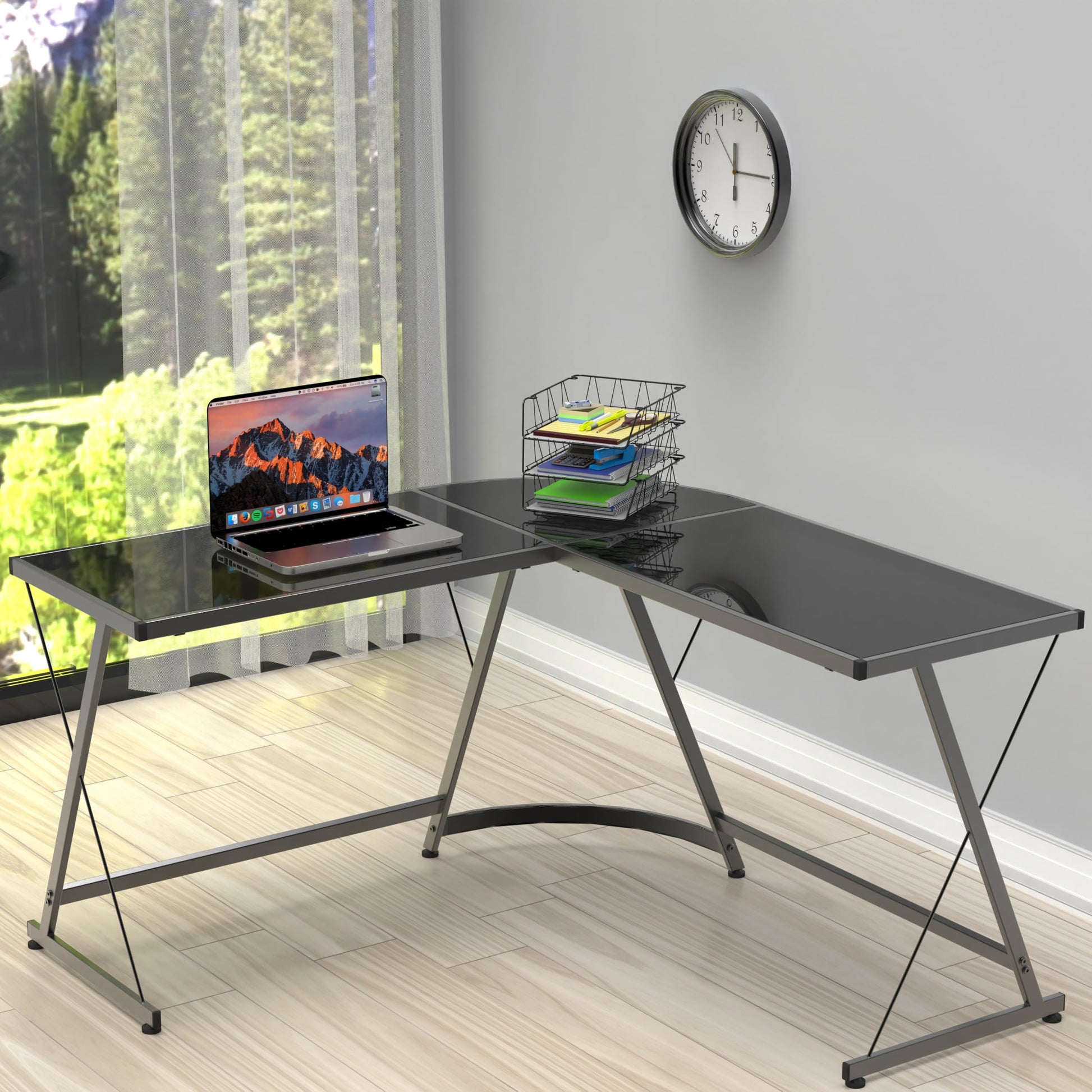 Simple Houseware Stackable Letter Tray, Wire Grid, Black