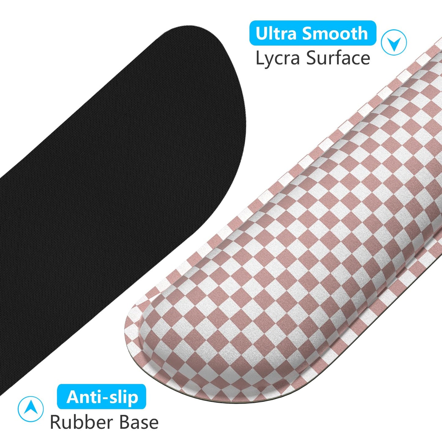 Dapesuom Enlarge Keyboard Wrist Rest Set,Memory Foam,Non-Slip,Dusty Rose