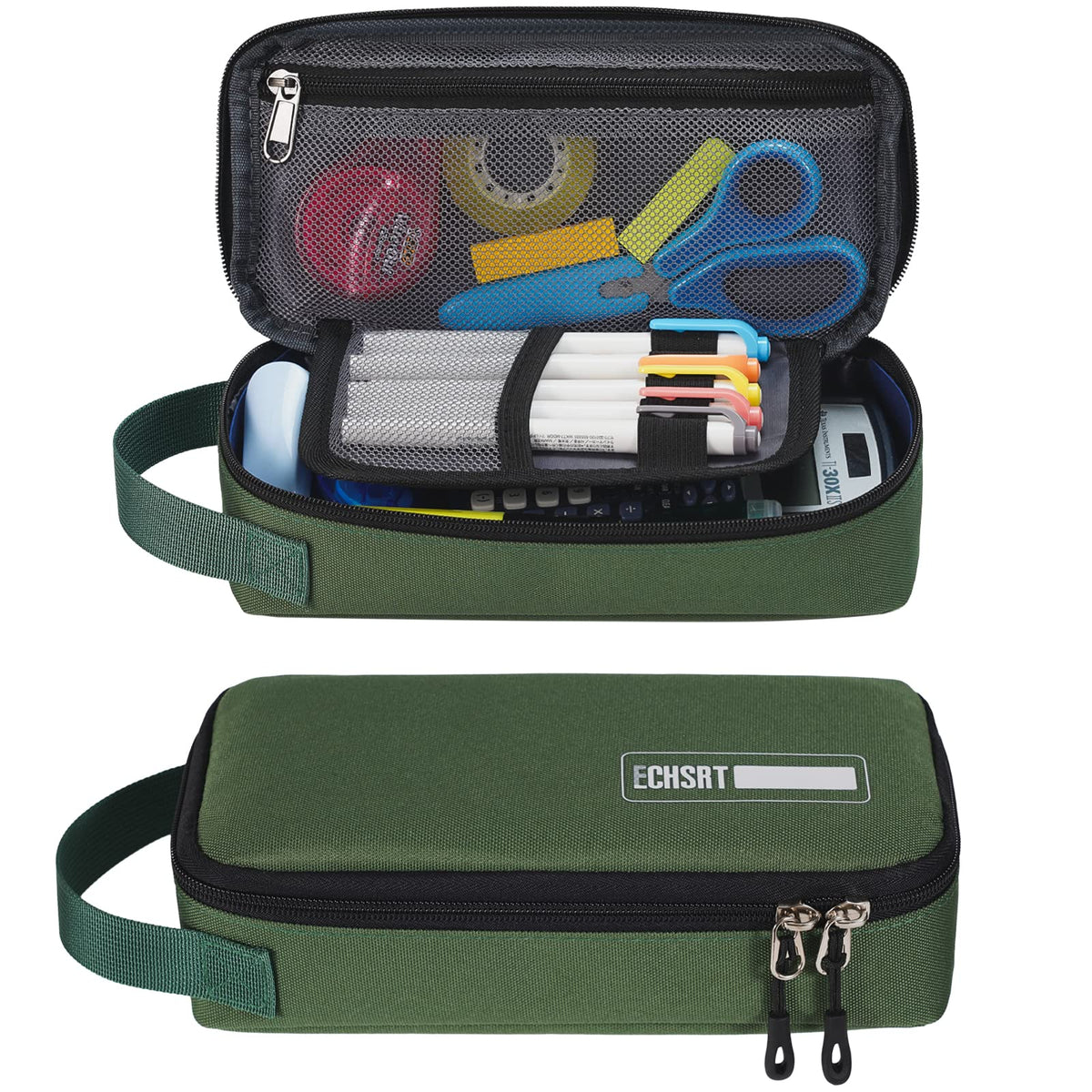 ECHSRT Pencil Case for Men Women, Large Pen Bag for Adults, Portable Pencil Pouch Aesthetic with