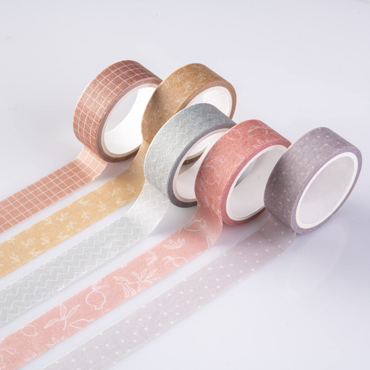 DIVERSEBEE Pastel Washi Tape Set, 5 Rolls Decorative Scrapbook Tape, Cute Craft Tape, Scrapbooking