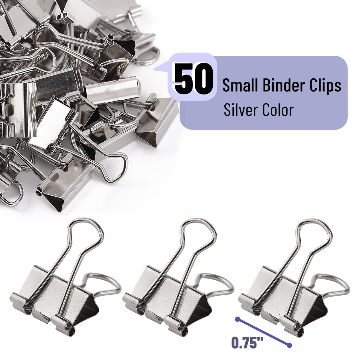 Mr. Pen- Small Binder Clips, 50 pcs, 0.75", Small Size