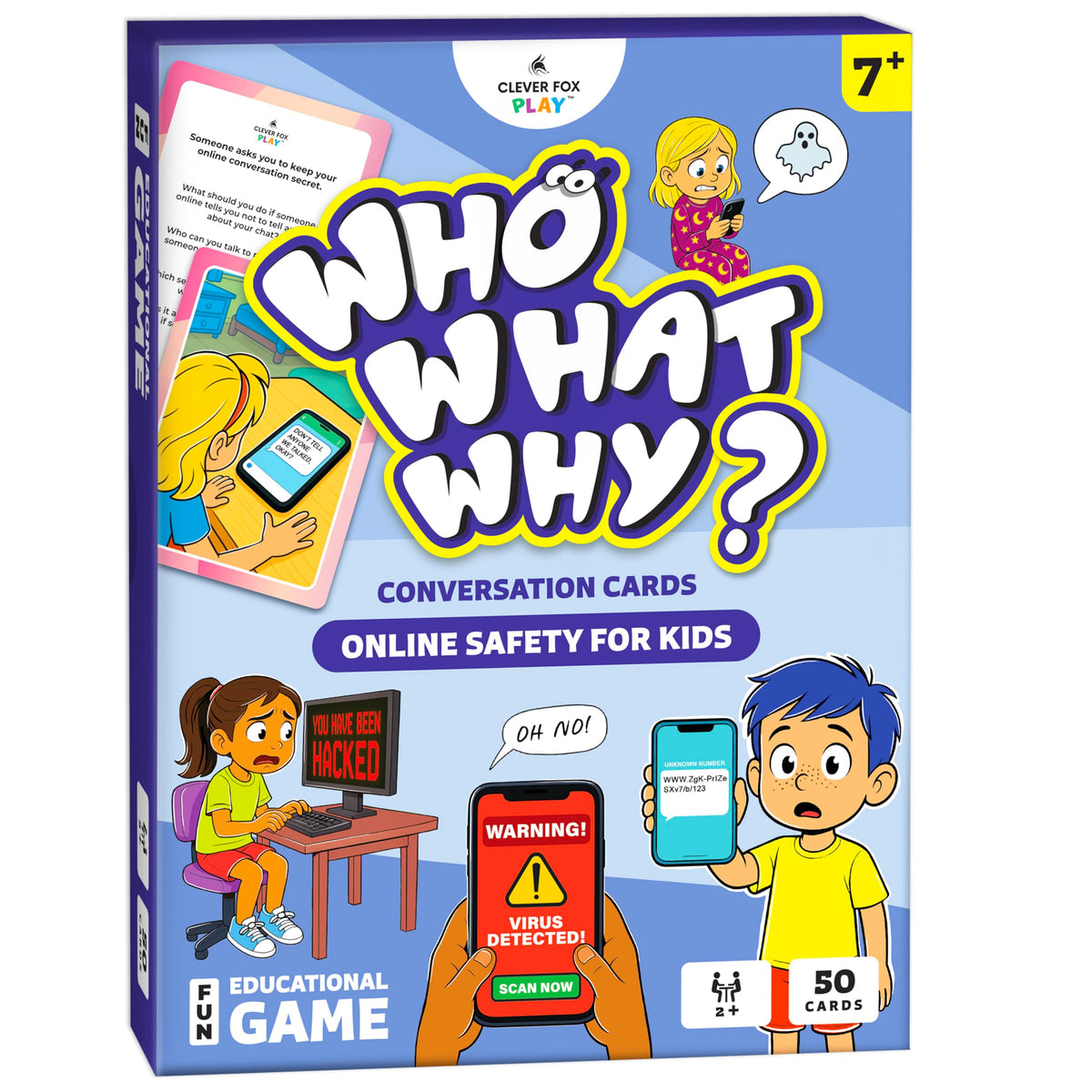 Who What Why Online Safety Conversation Cards for Kids, SEL Game