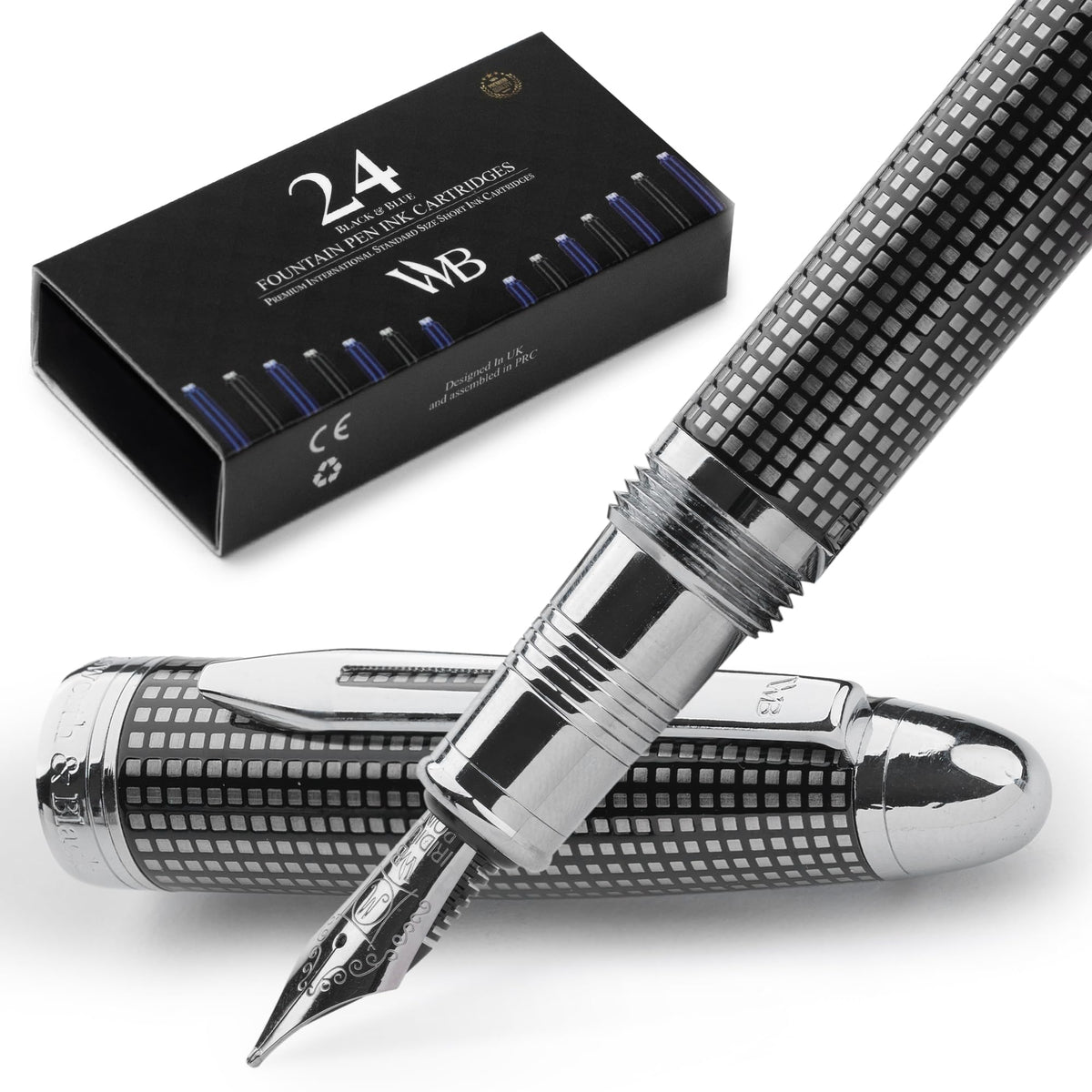 Wordsworth & Black Majesti Luxury Fountain Pen Set for Writing, Medium Nib